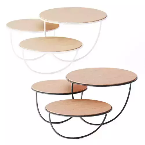 Trio Low wooden coffee table by La Manufacture