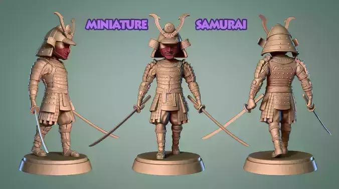 Samurai Miniature 3 -Mini Troop -3D print model