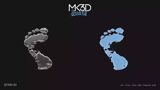 stain-20 gdm - footprints in sand 3D model