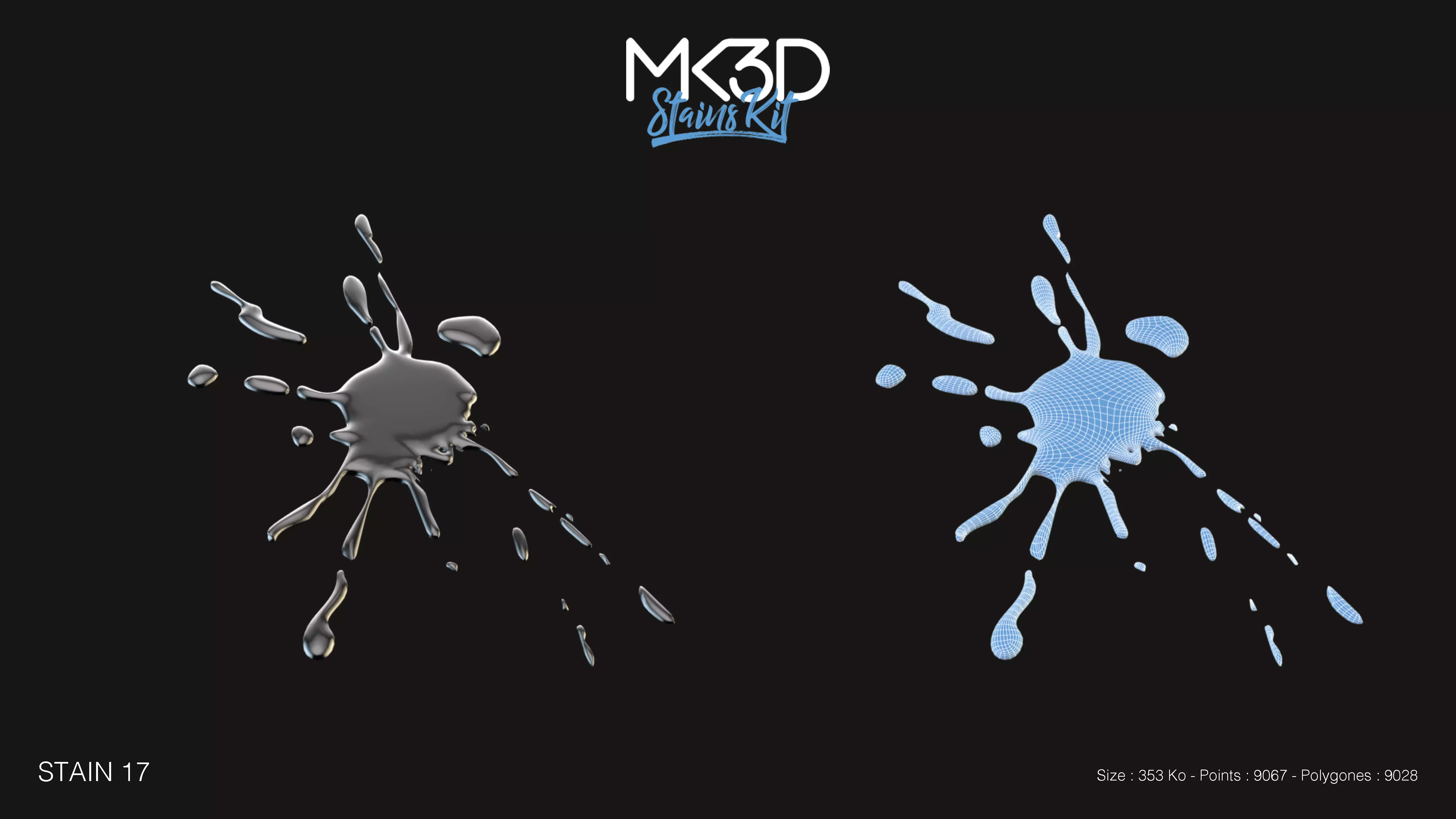 stain-17 two paint splatters 3D model_0