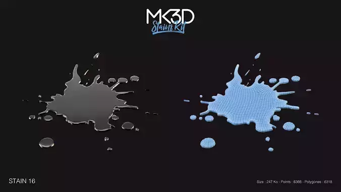 stain-16 gdm splatter decals 3D model