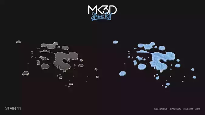 stain-11 gdm - water splashes 3D model