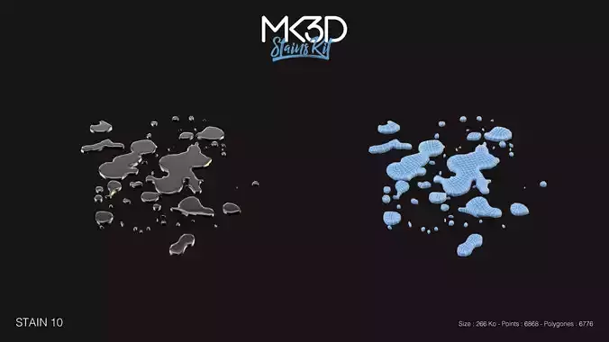 stain-10 gdm - water splashes 3D model