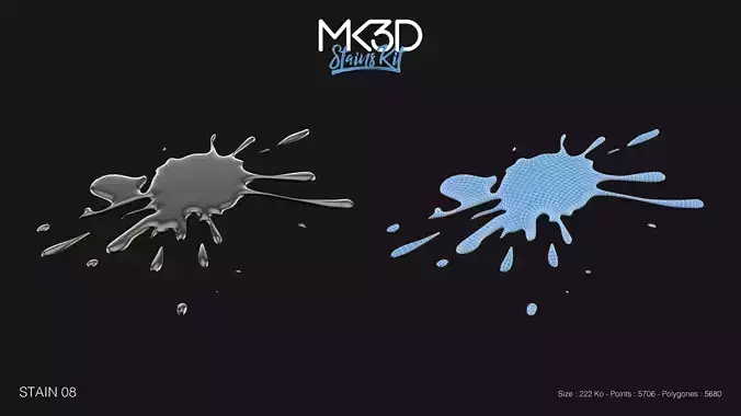 stain-08 gdm - paint splatters 3D model