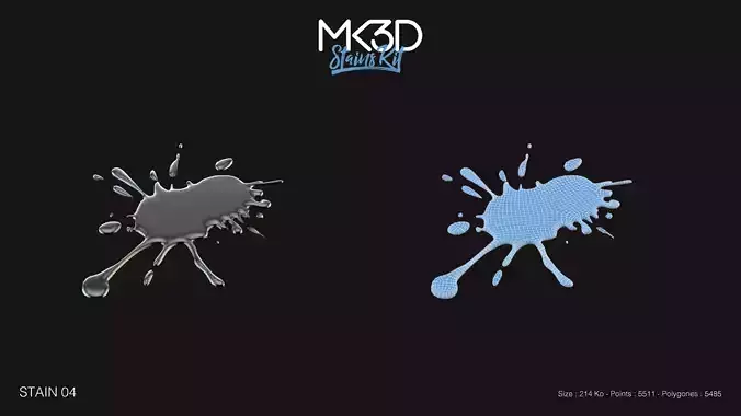 stain-04 paint splatters 3D model