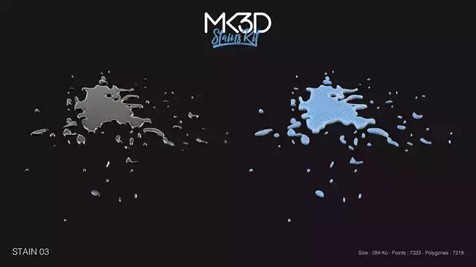 stain-03 paint splatter 3D model
