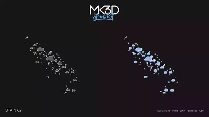 stain-02 gdm - water splashes 3D model