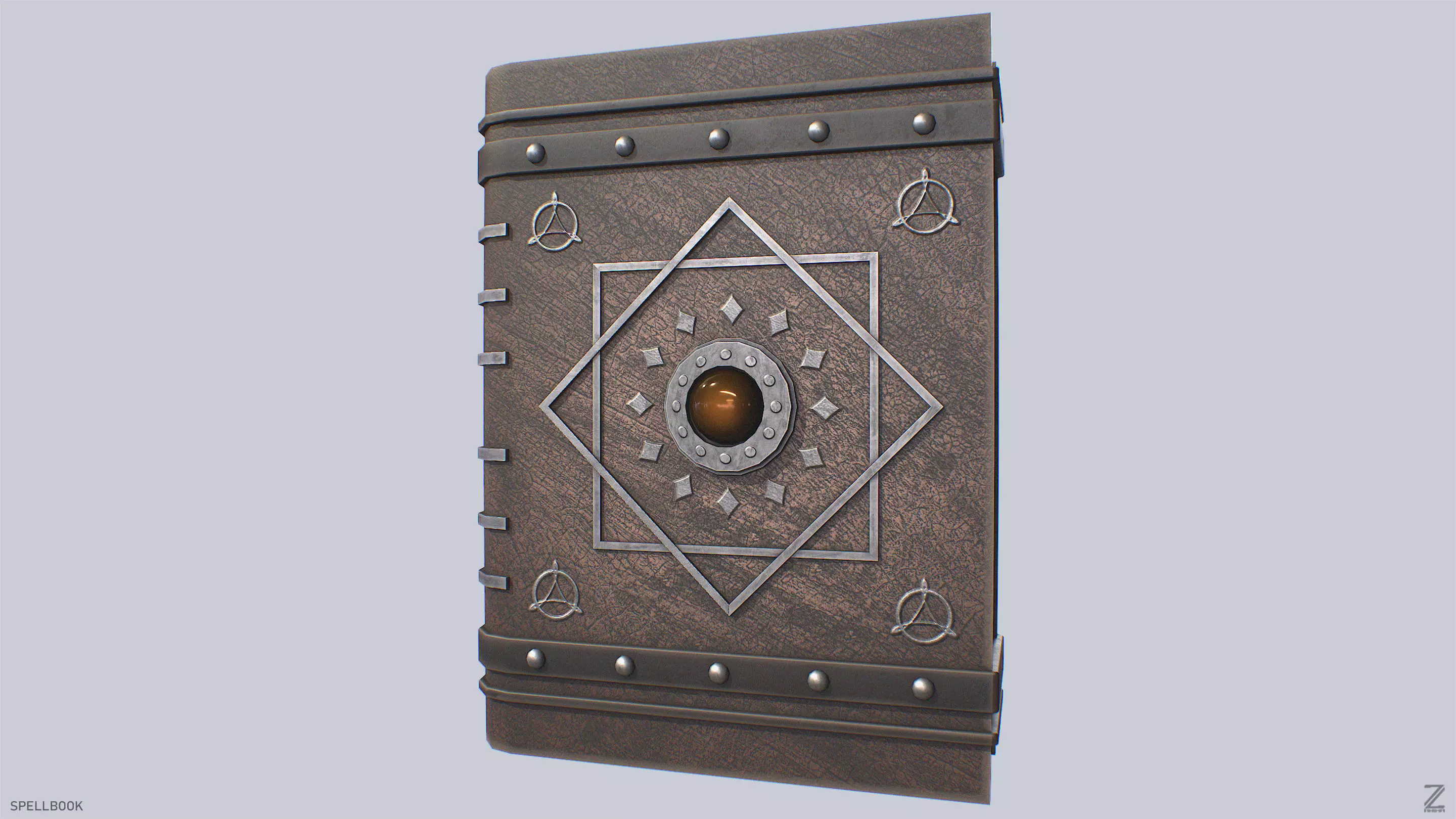 Spellbook Low-poly 3D model_2