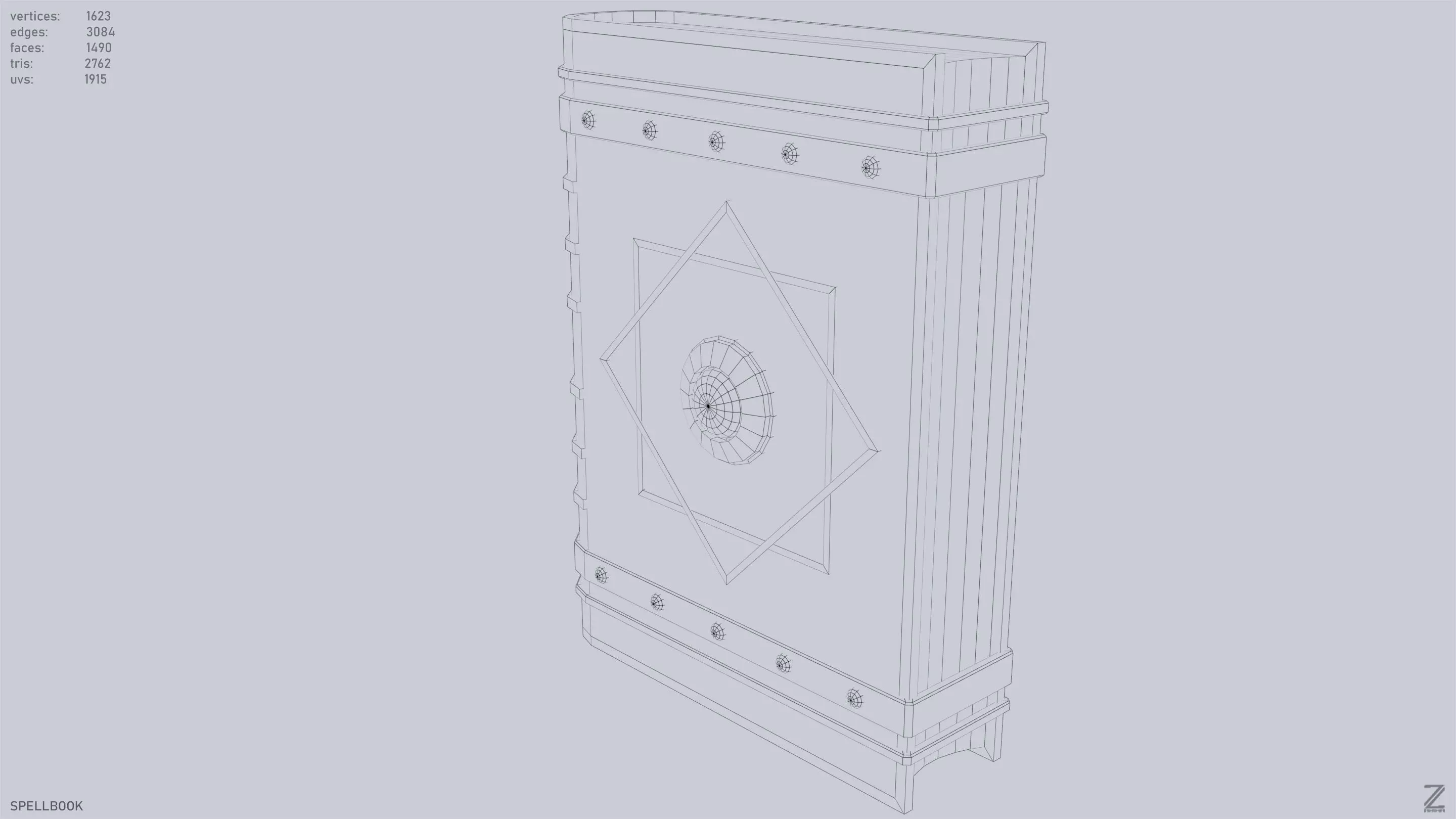 Spellbook Low-poly 3D model_10