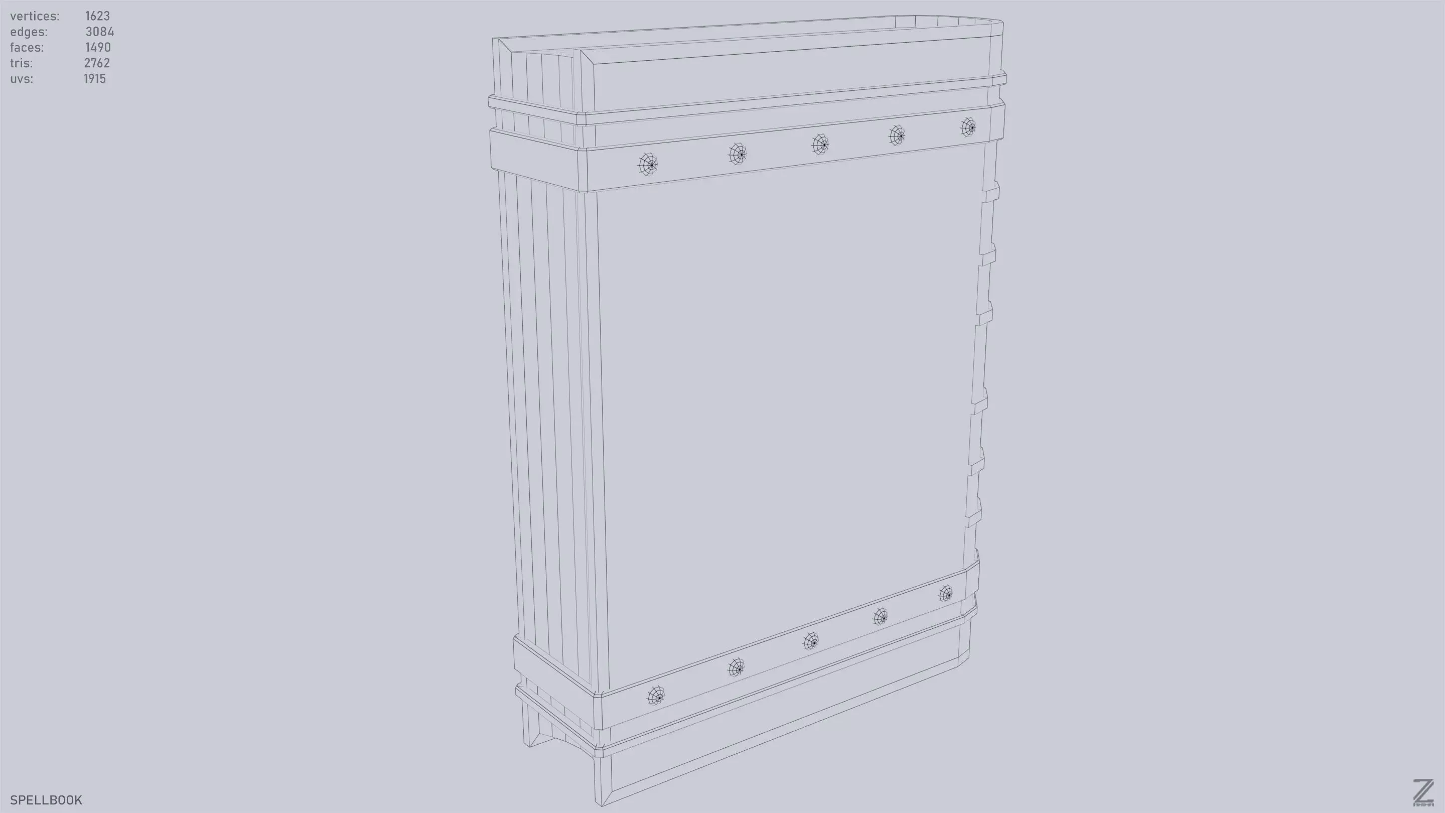 Spellbook Low-poly 3D model_12