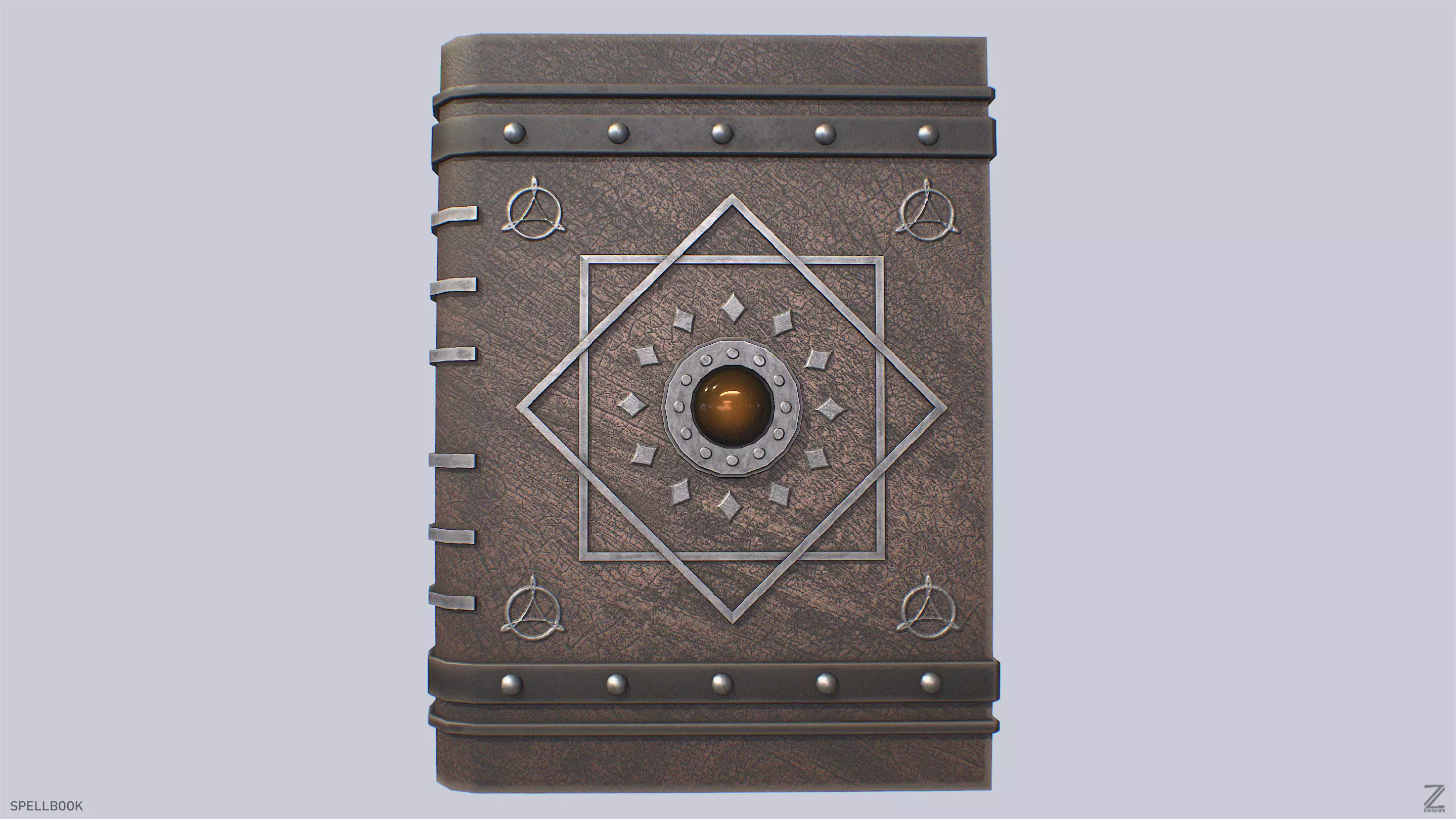 Spellbook Low-poly 3D model_0