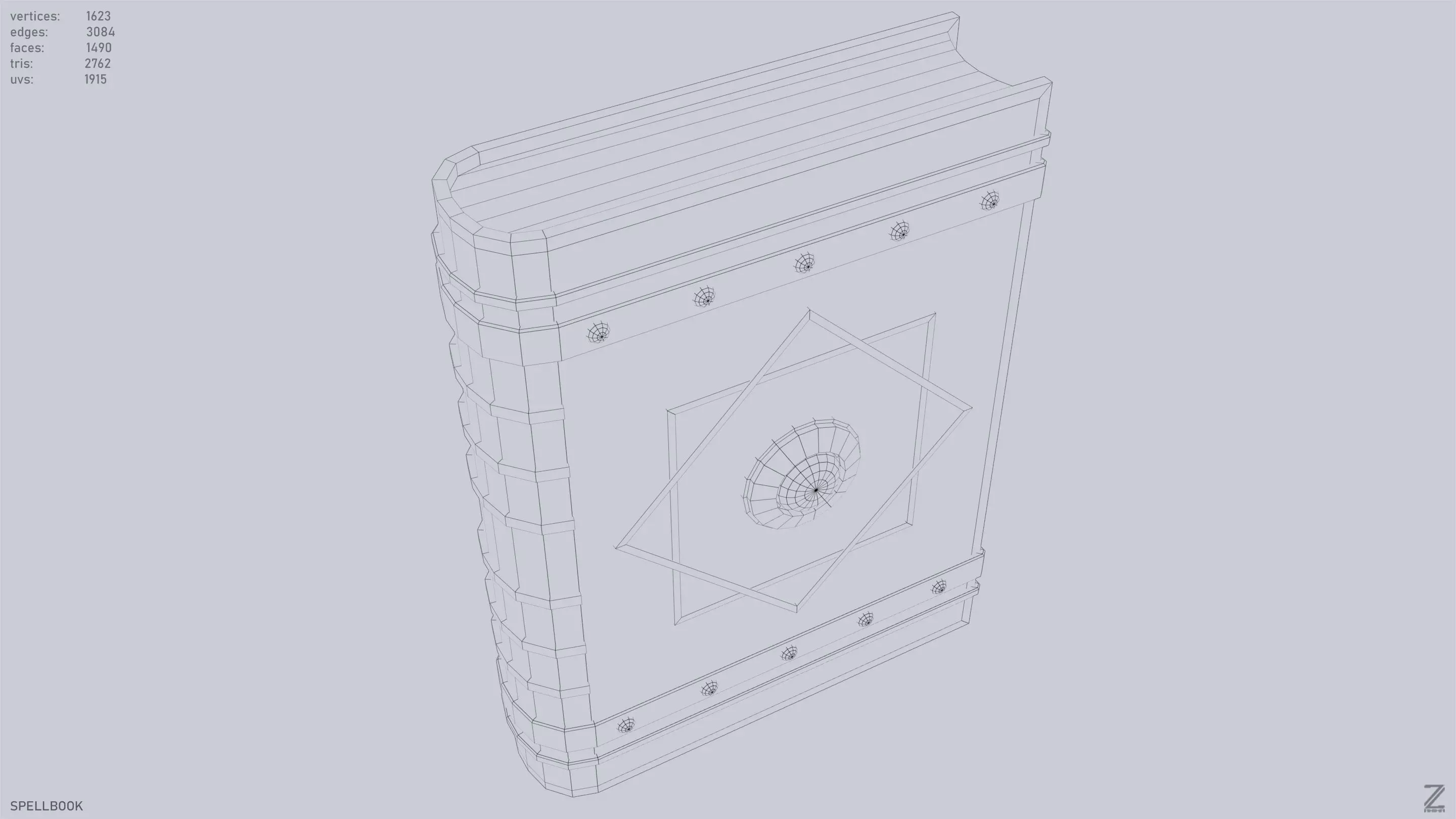 Spellbook Low-poly 3D model_11