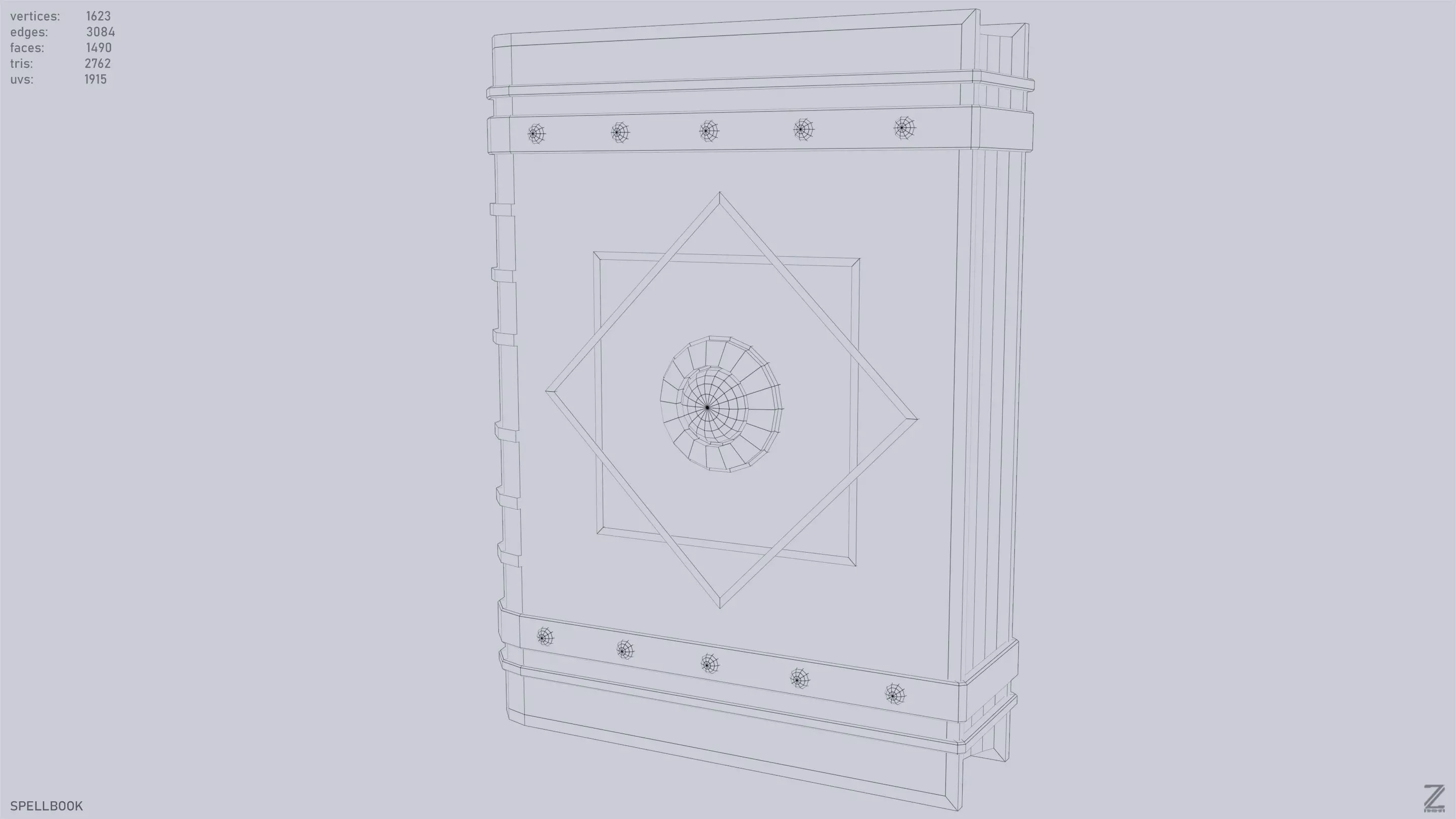 Spellbook Low-poly 3D model_9