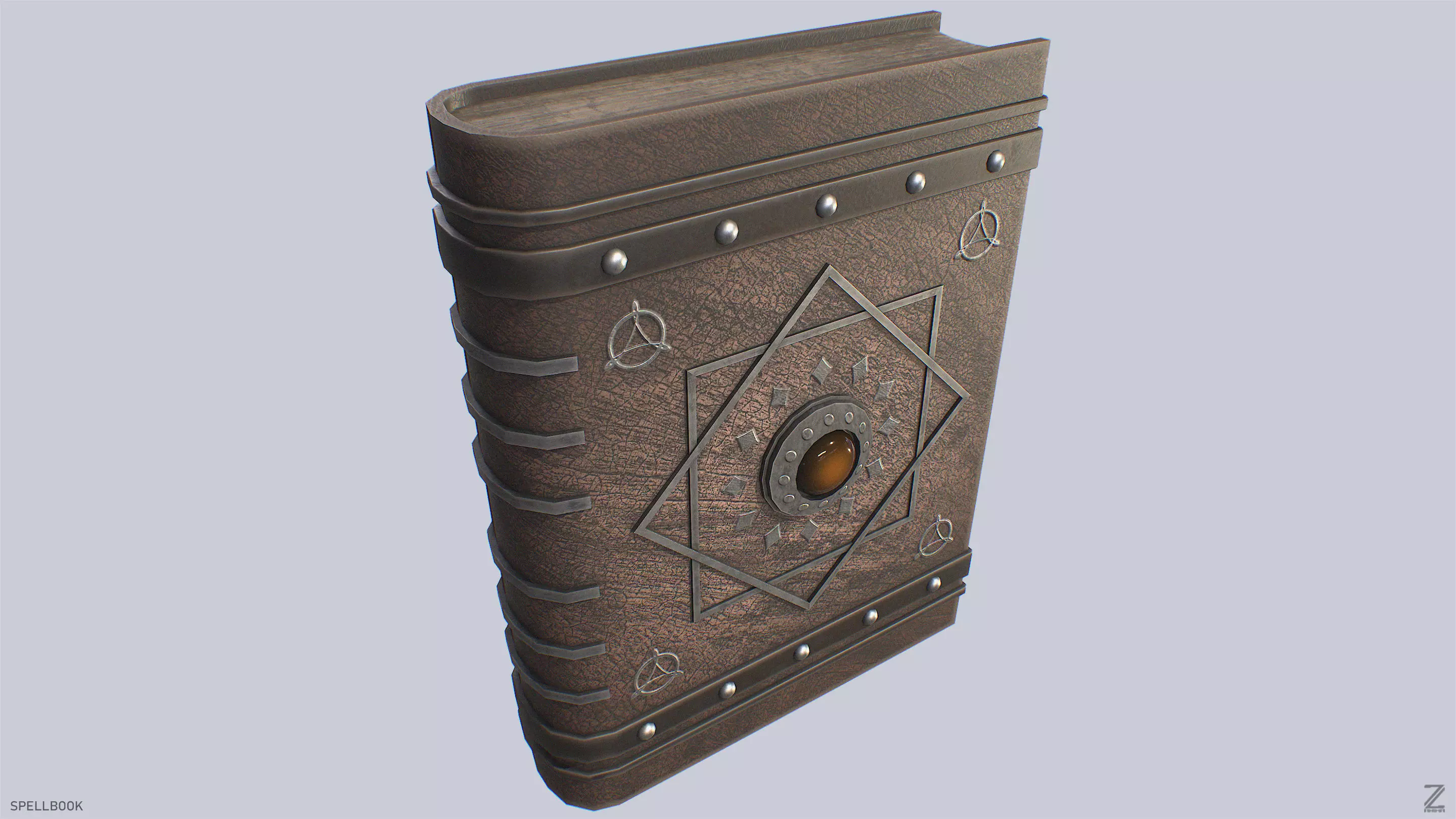Spellbook Low-poly 3D model_5