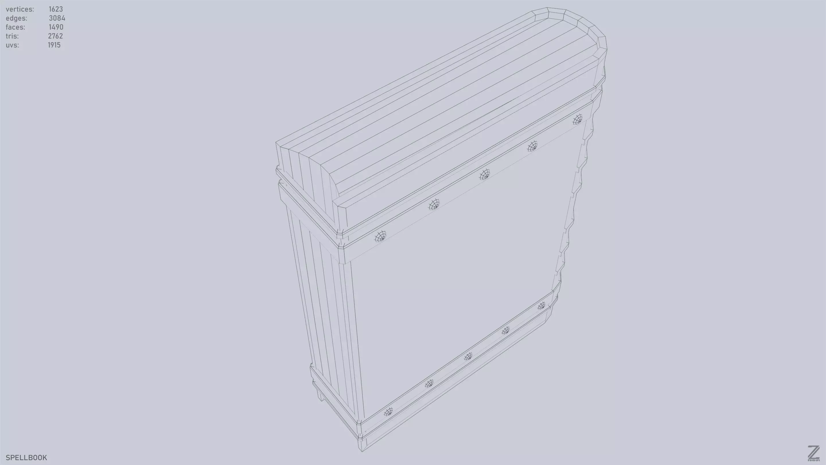 Spellbook Low-poly 3D model_13