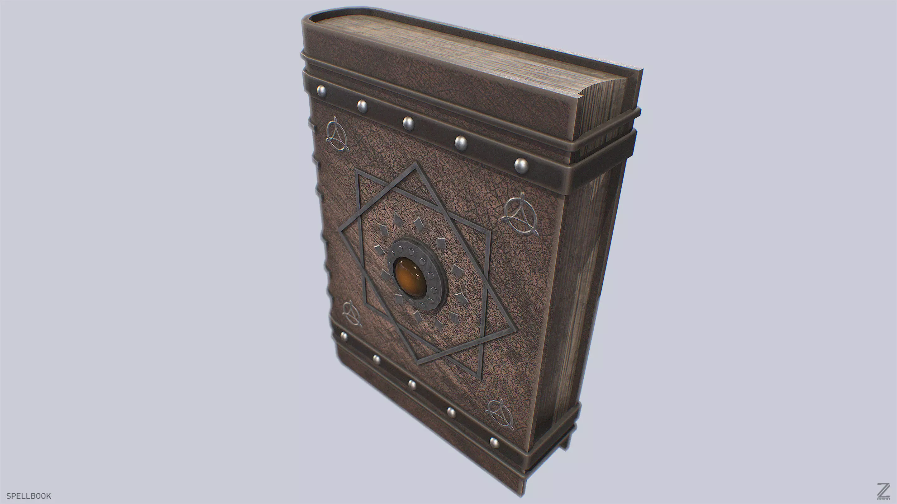 Spellbook Low-poly 3D model_8