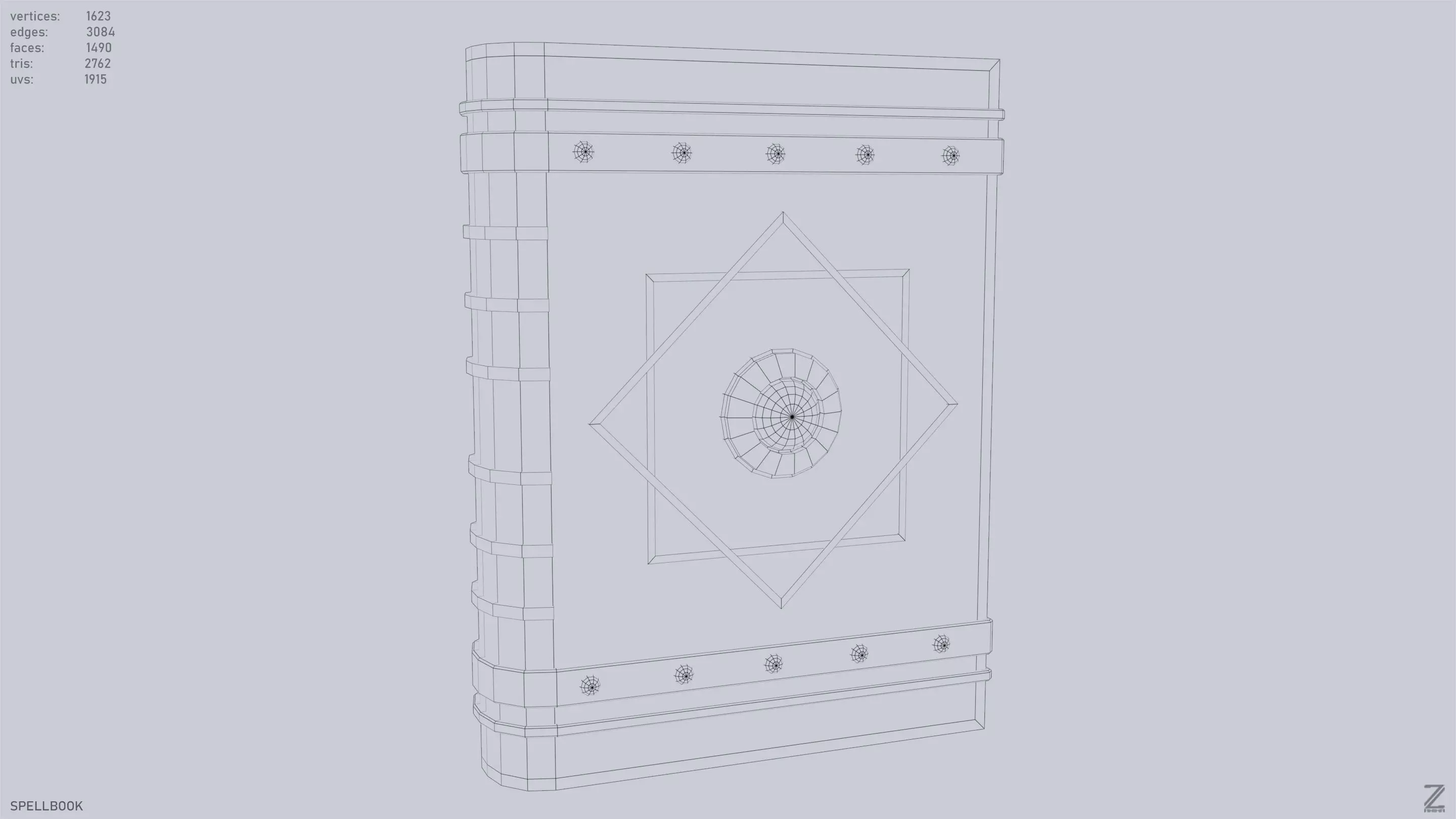 Spellbook Low-poly 3D model_14