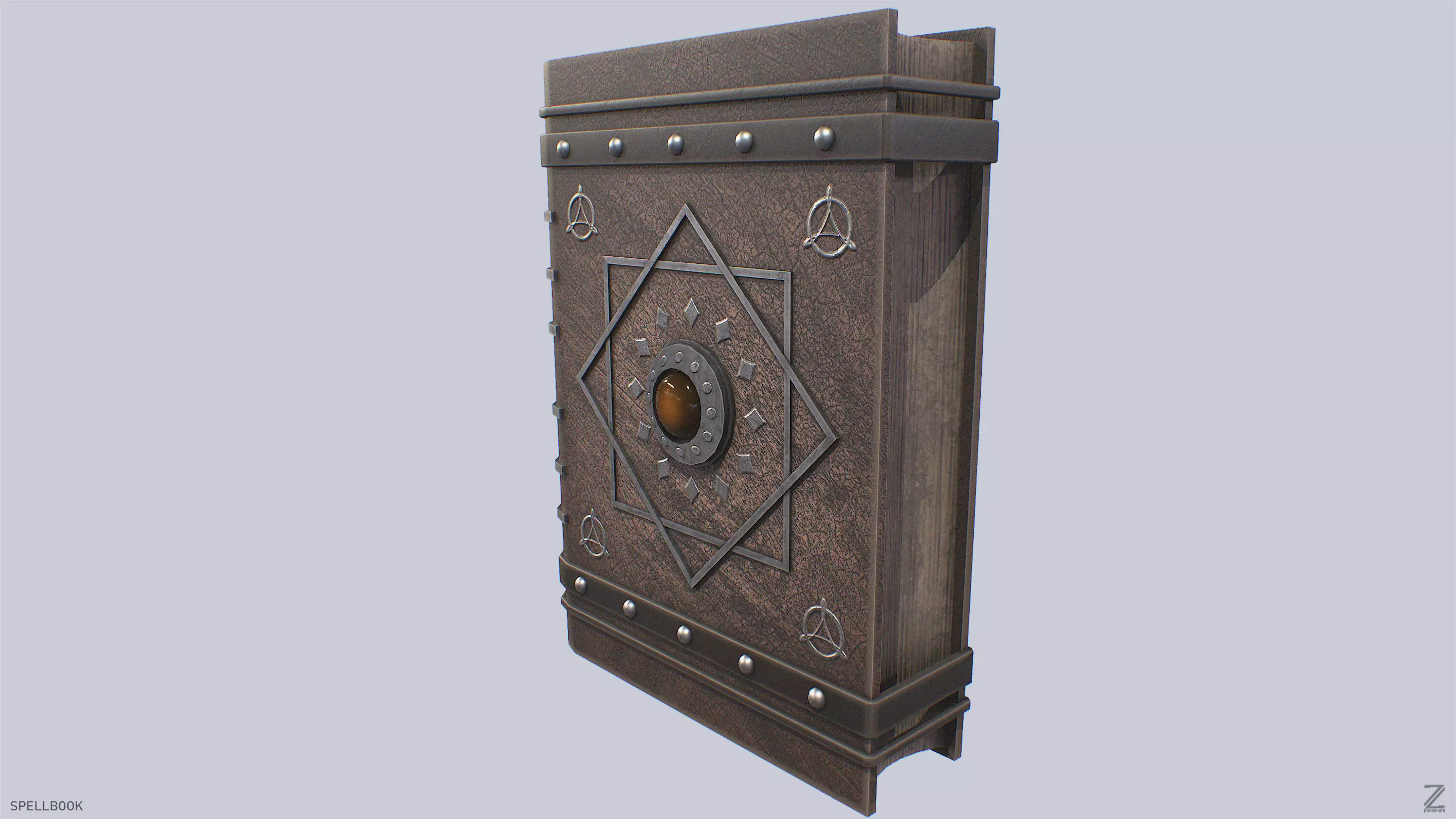 Spellbook Low-poly 3D model_4