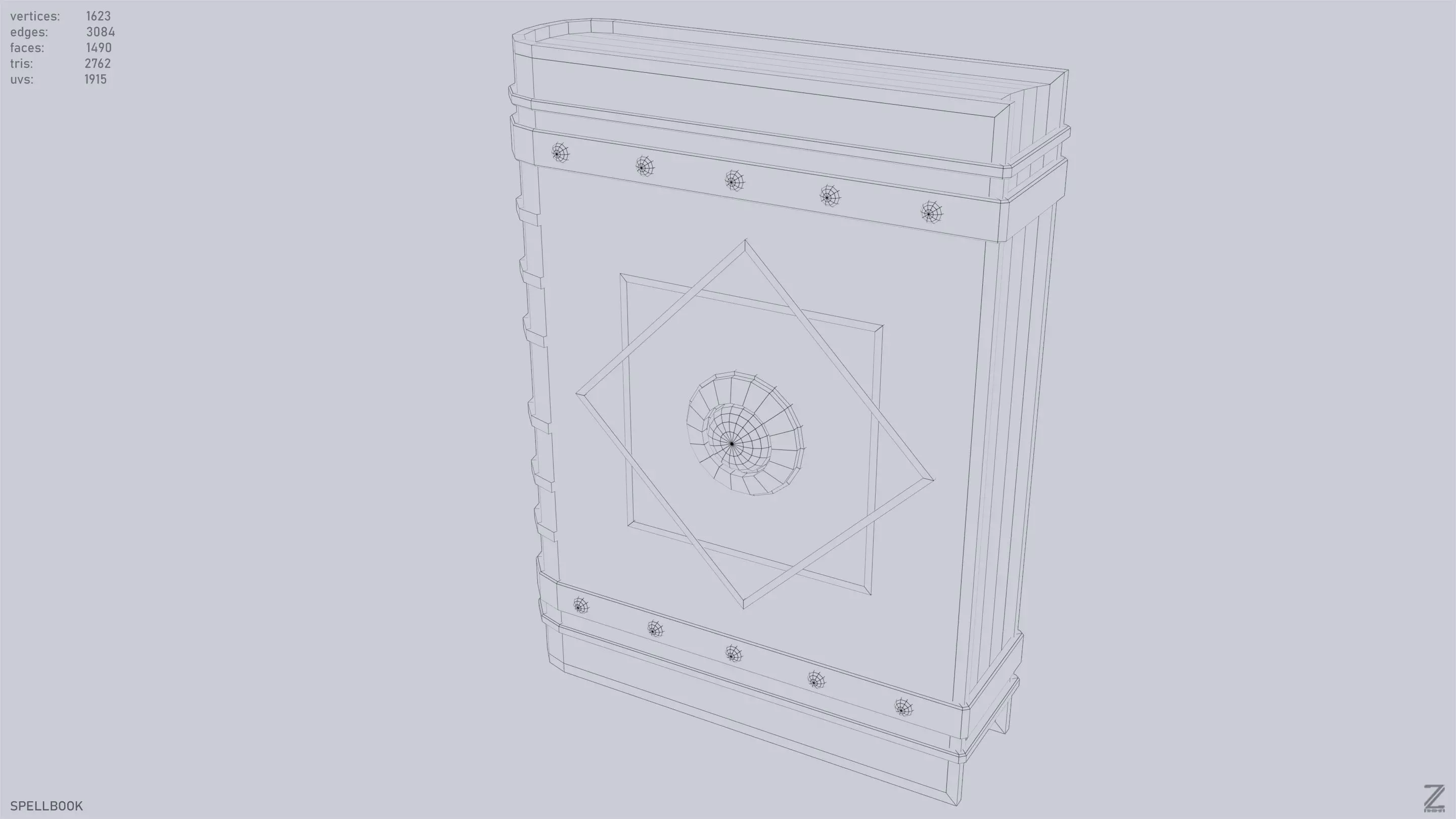 Spellbook Low-poly 3D model_15