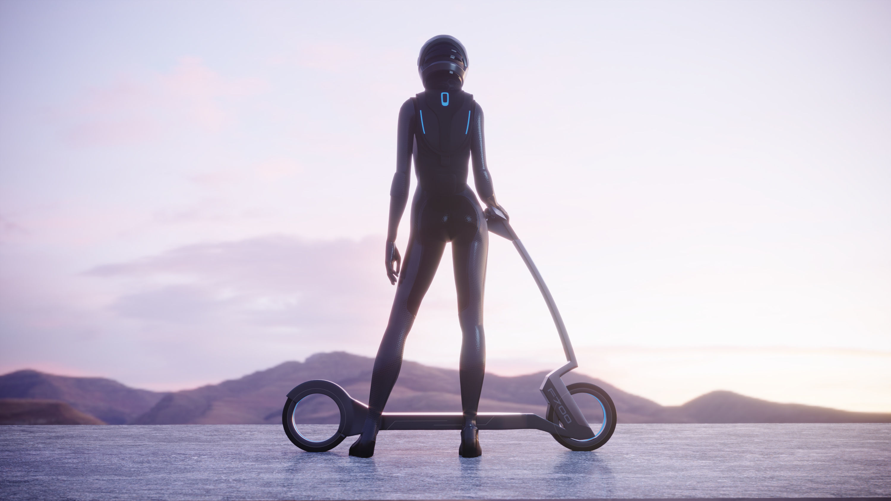 Cyber girl 3D model_2