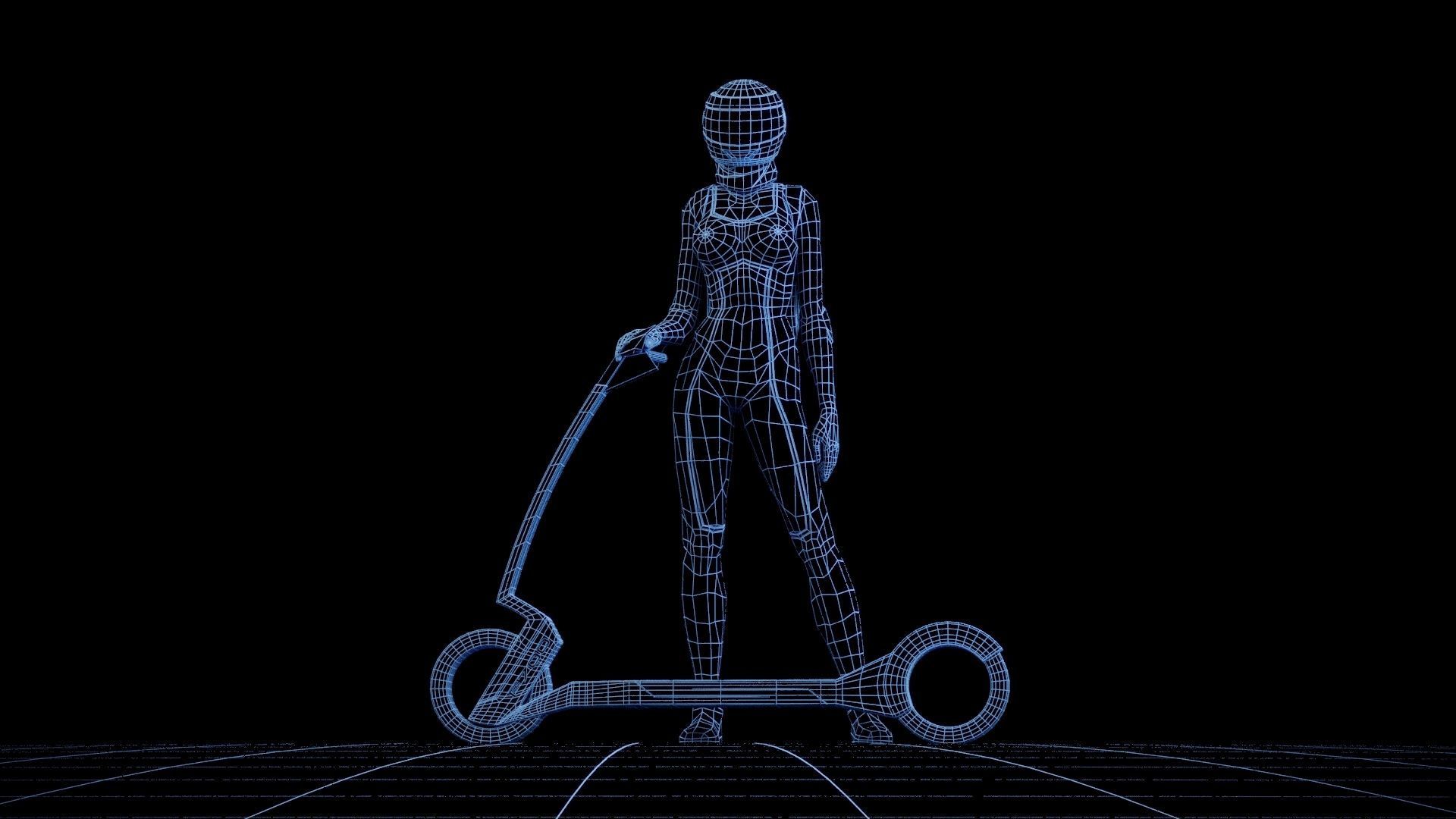 Cyber girl 3D model_4