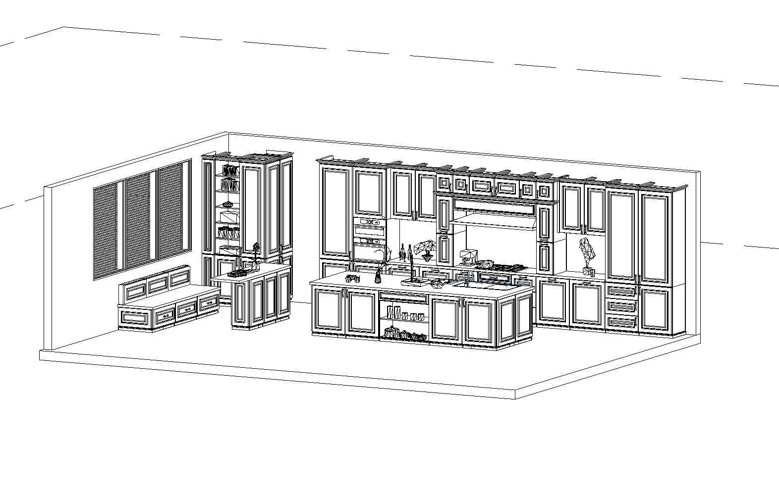 Full Parametric Kitchen Created in Revit 3D model 7 Low-poly 3D model_7