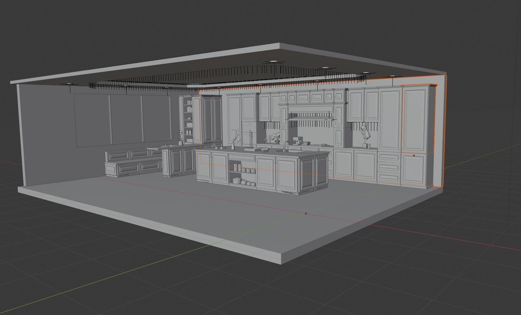 Full Parametric Kitchen Created in Revit 3D model 7 Low-poly 3D model_8