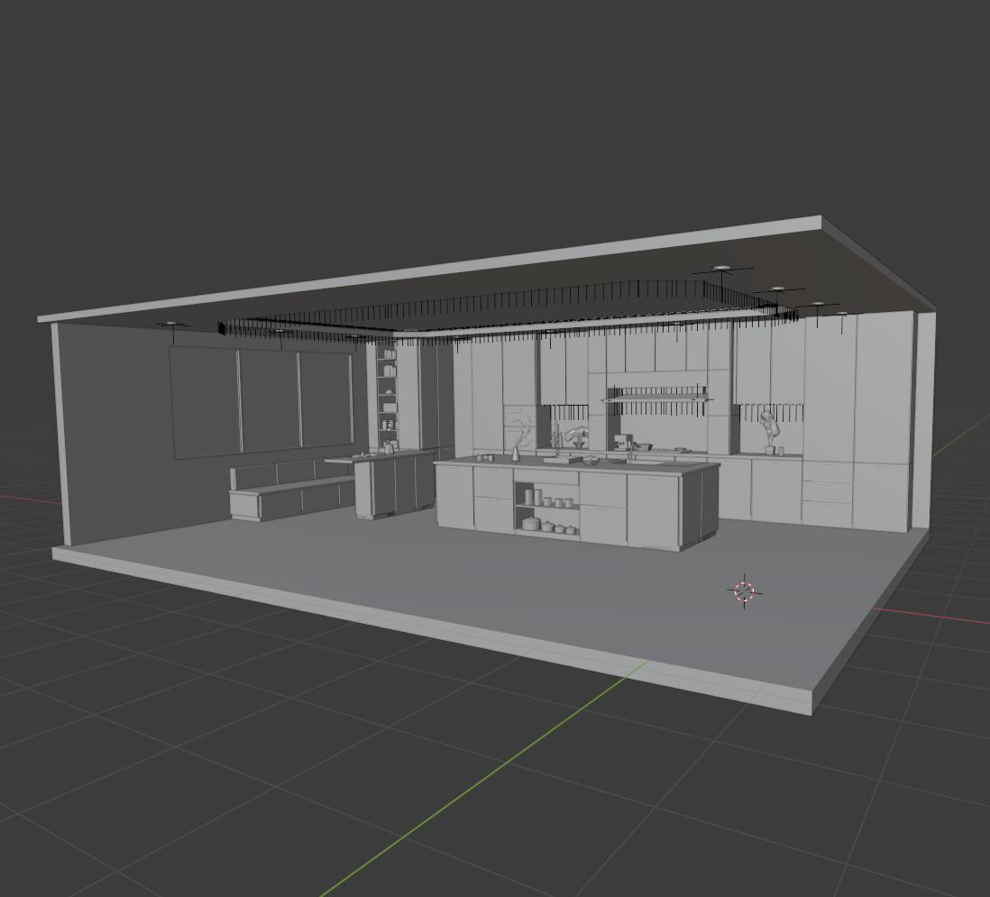 Full Parametric Kitchen Created in Revit 3D model 8 Low-poly 3D model_8