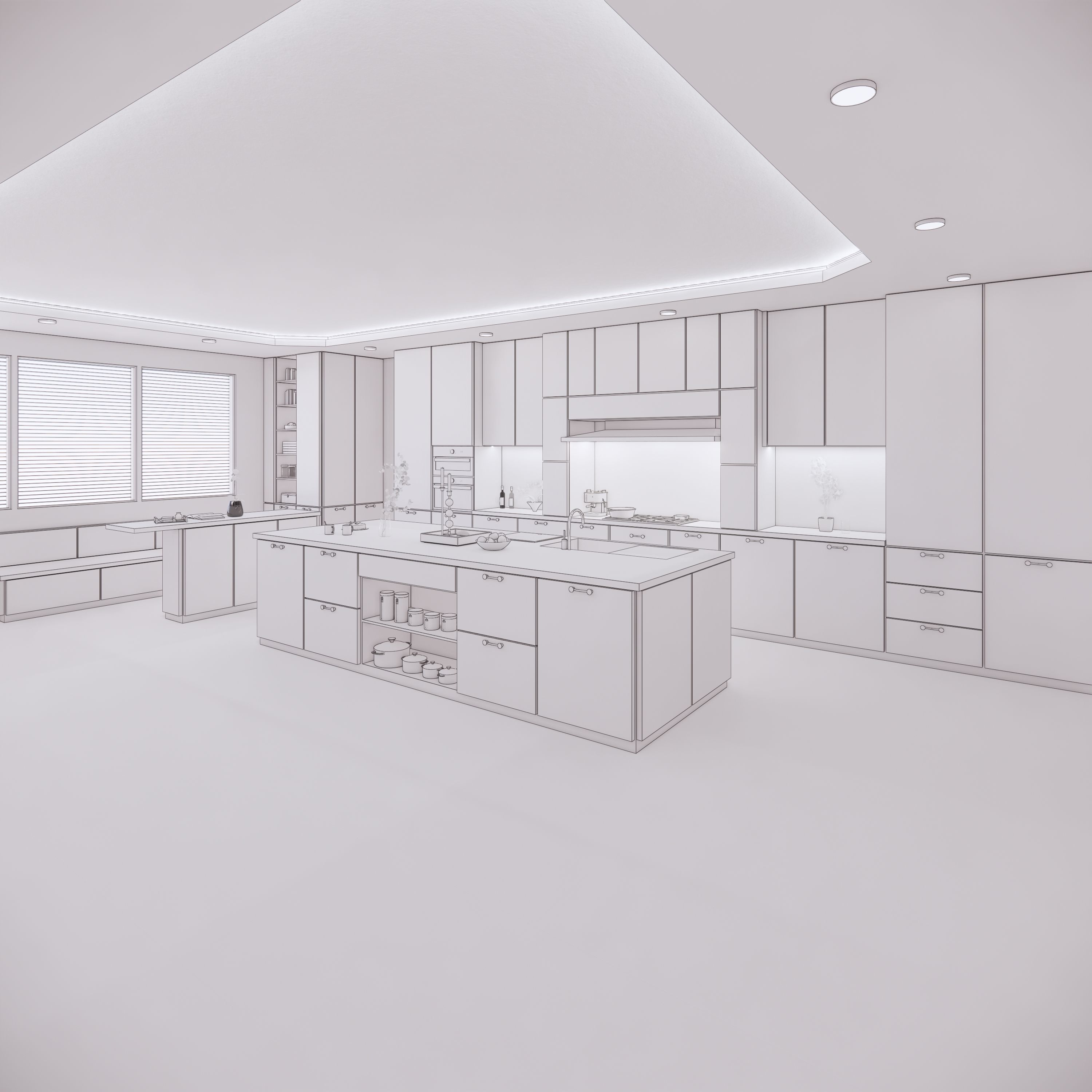 Full Parametric Kitchen Created in Revit 3D model 8 Low-poly 3D model_6