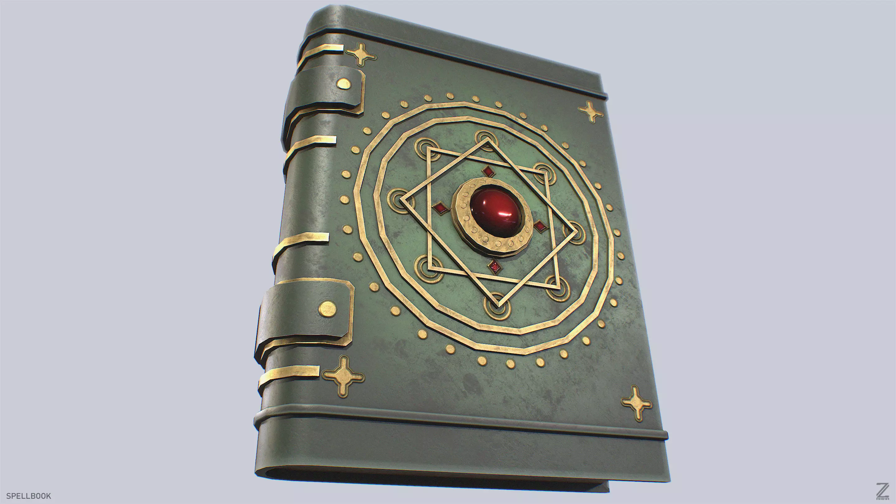 Spellbook Low-poly 3D model_5