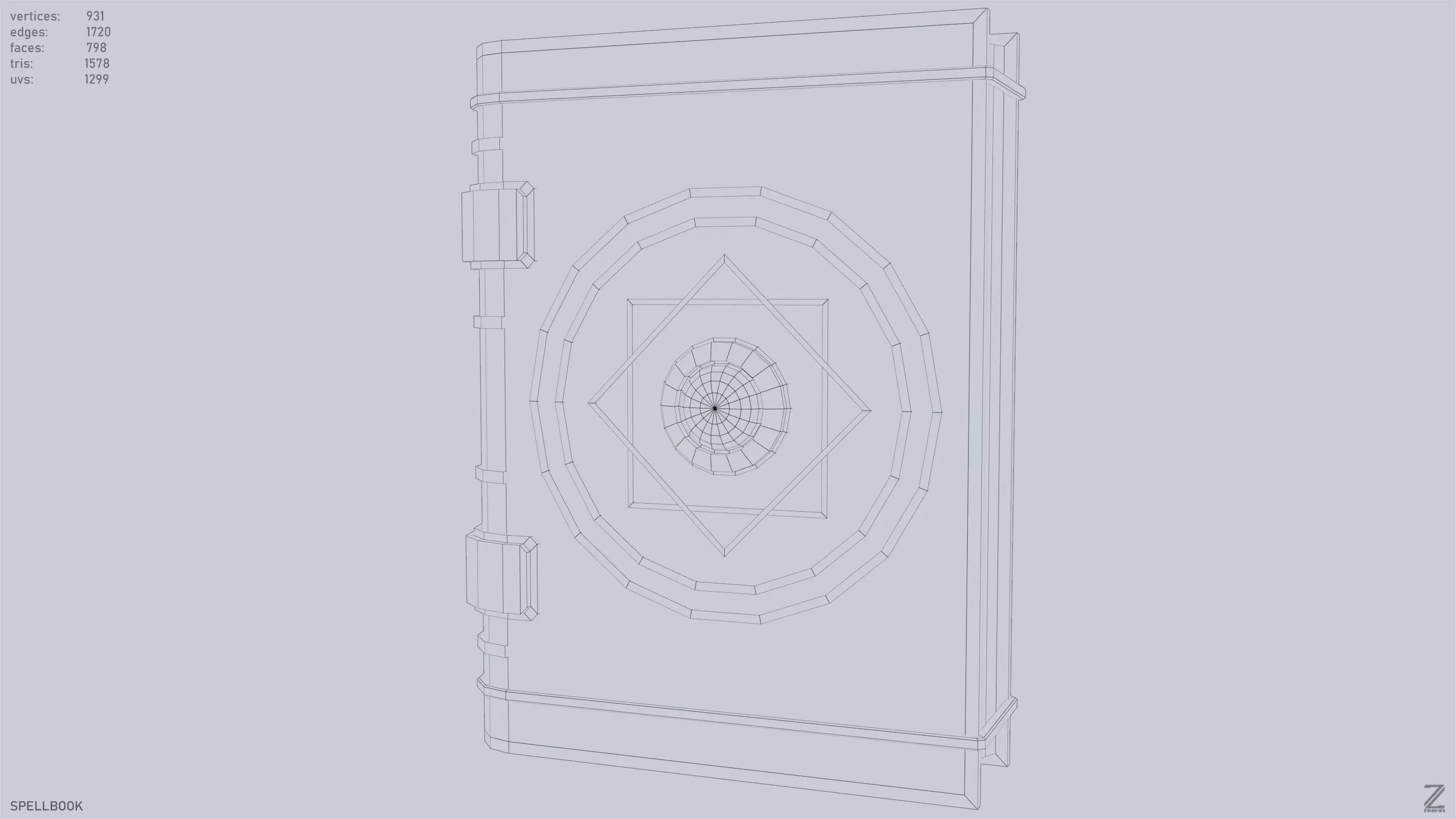 Spellbook Low-poly 3D model_9