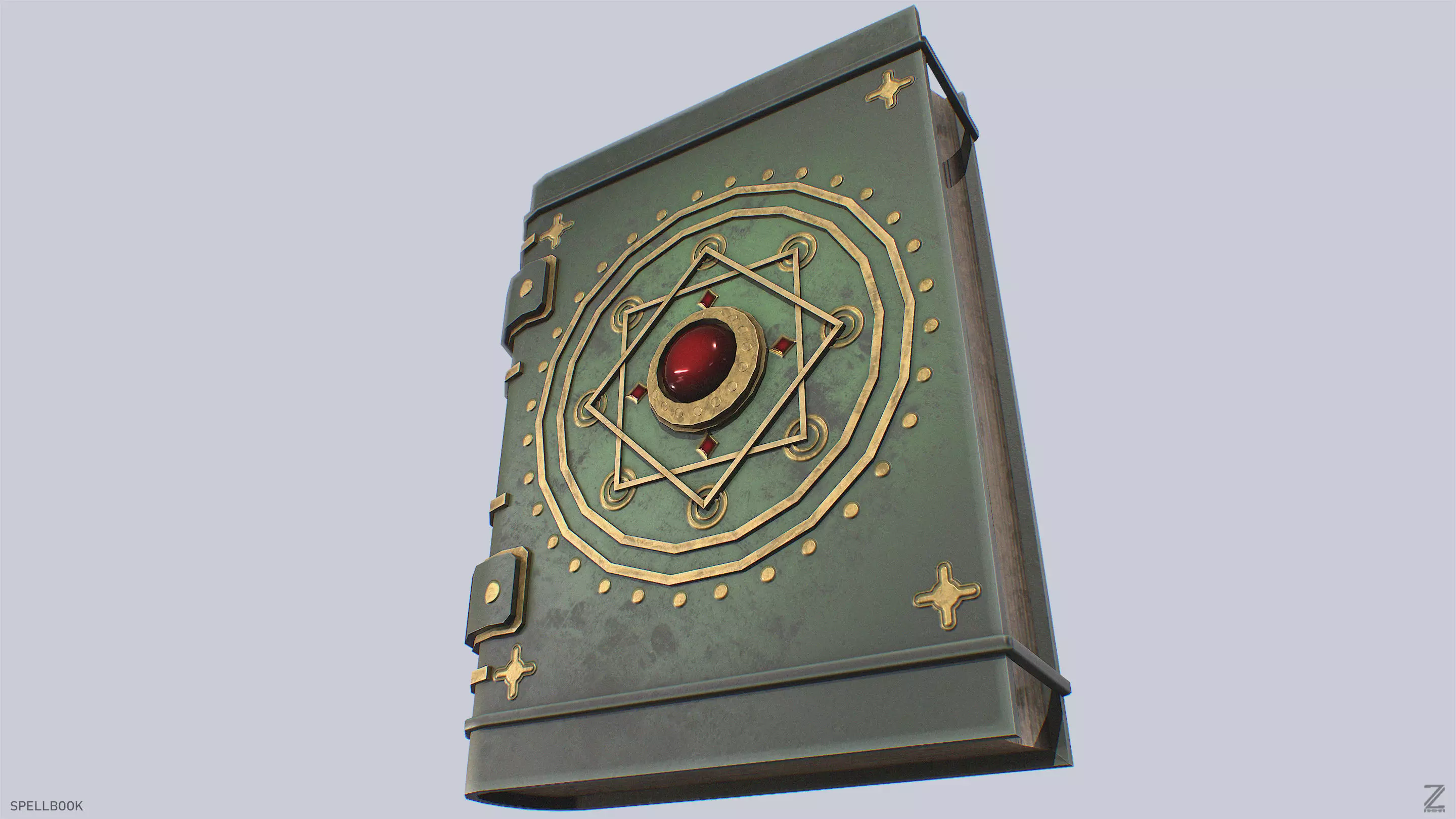 Spellbook Low-poly 3D model_8