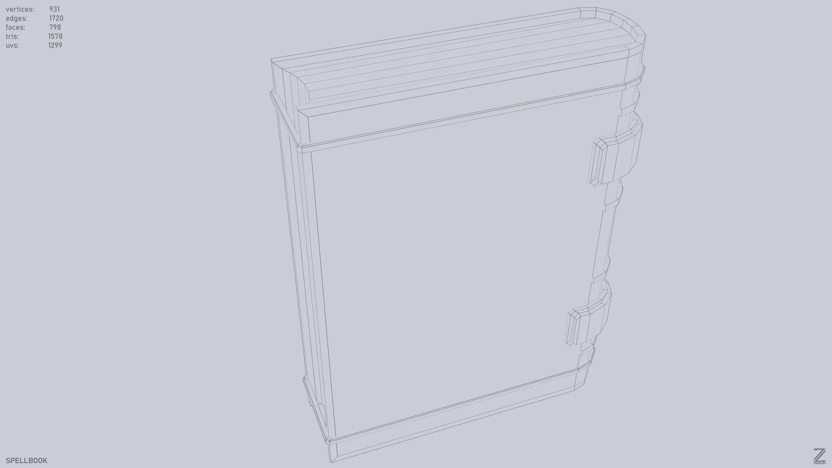 Spellbook Low-poly 3D model_11