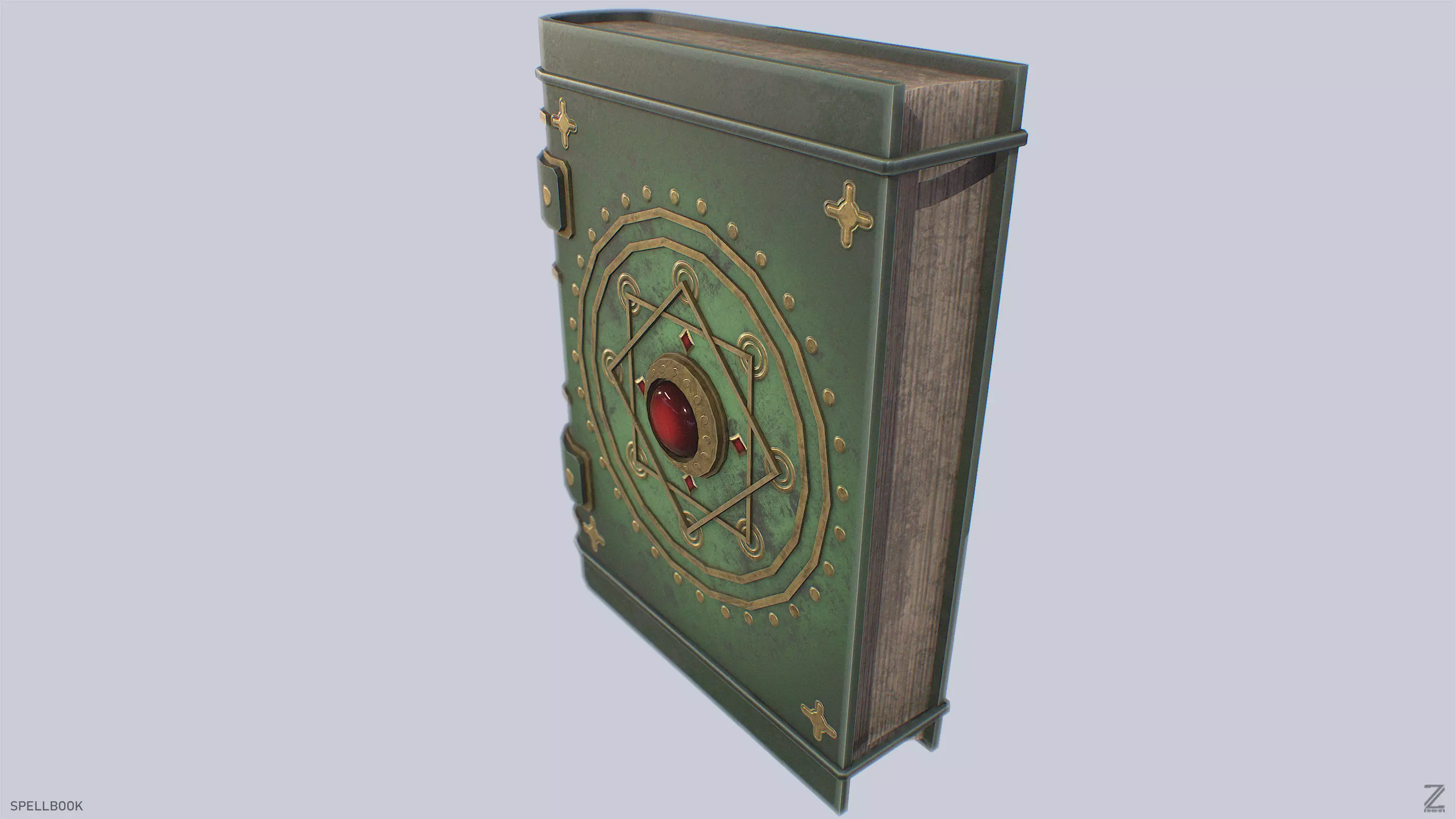 Spellbook Low-poly 3D model_4