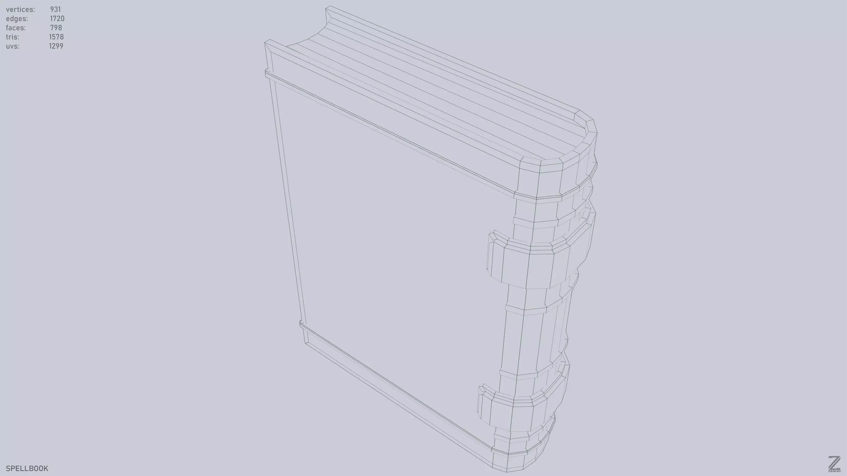 Spellbook Low-poly 3D model_12