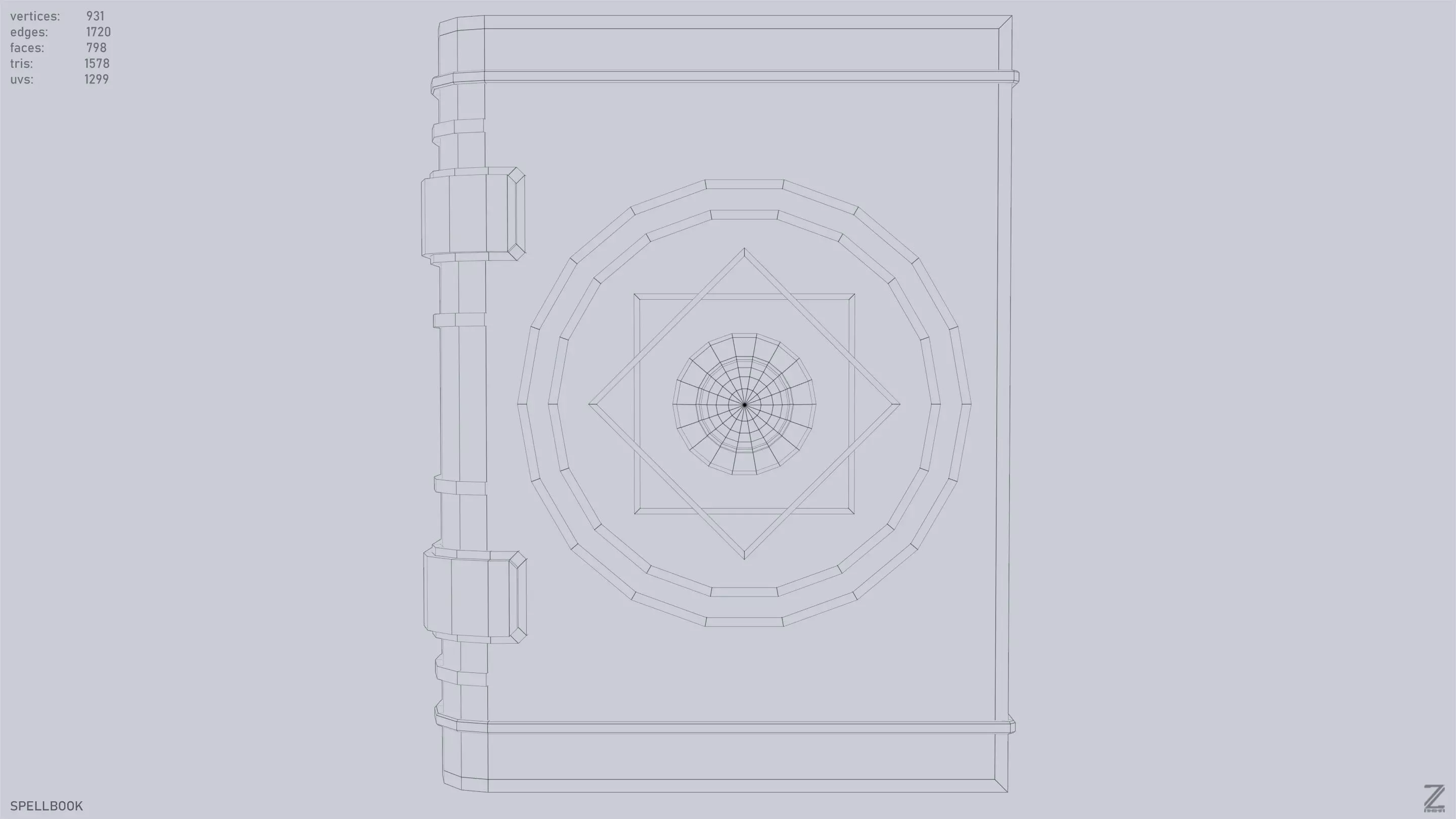 Spellbook Low-poly 3D model_3