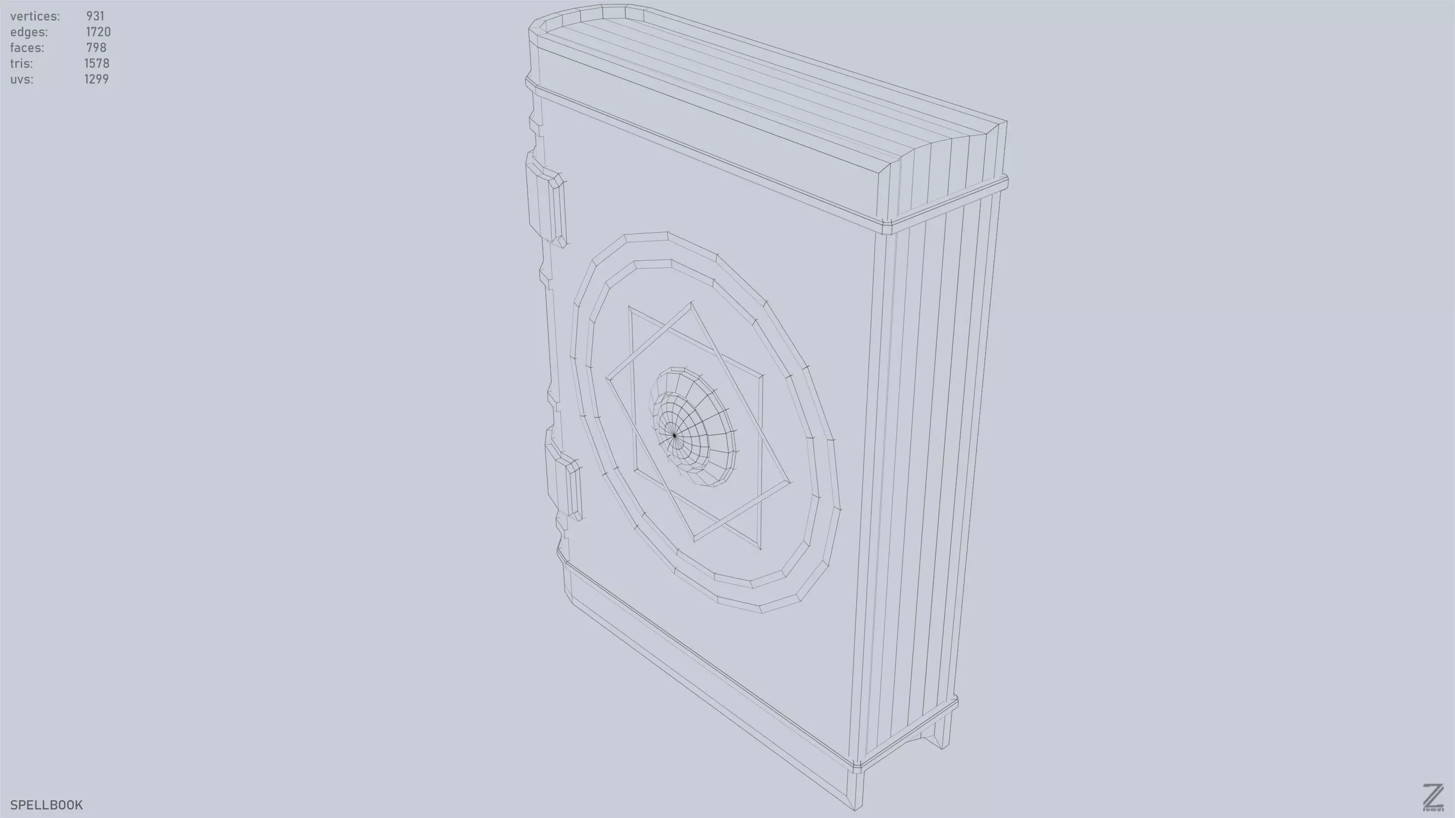 Spellbook Low-poly 3D model_10