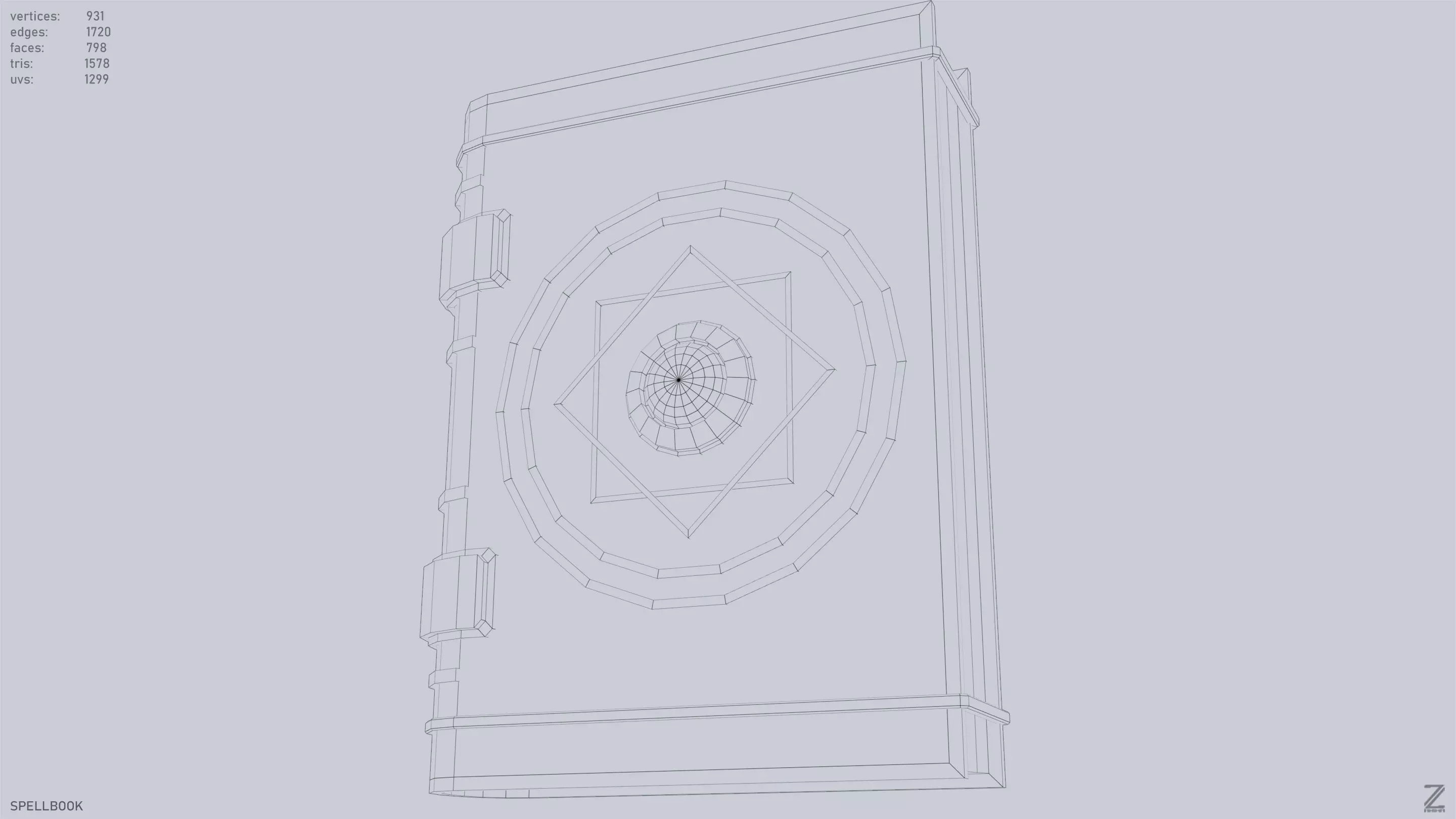 Spellbook Low-poly 3D model_13