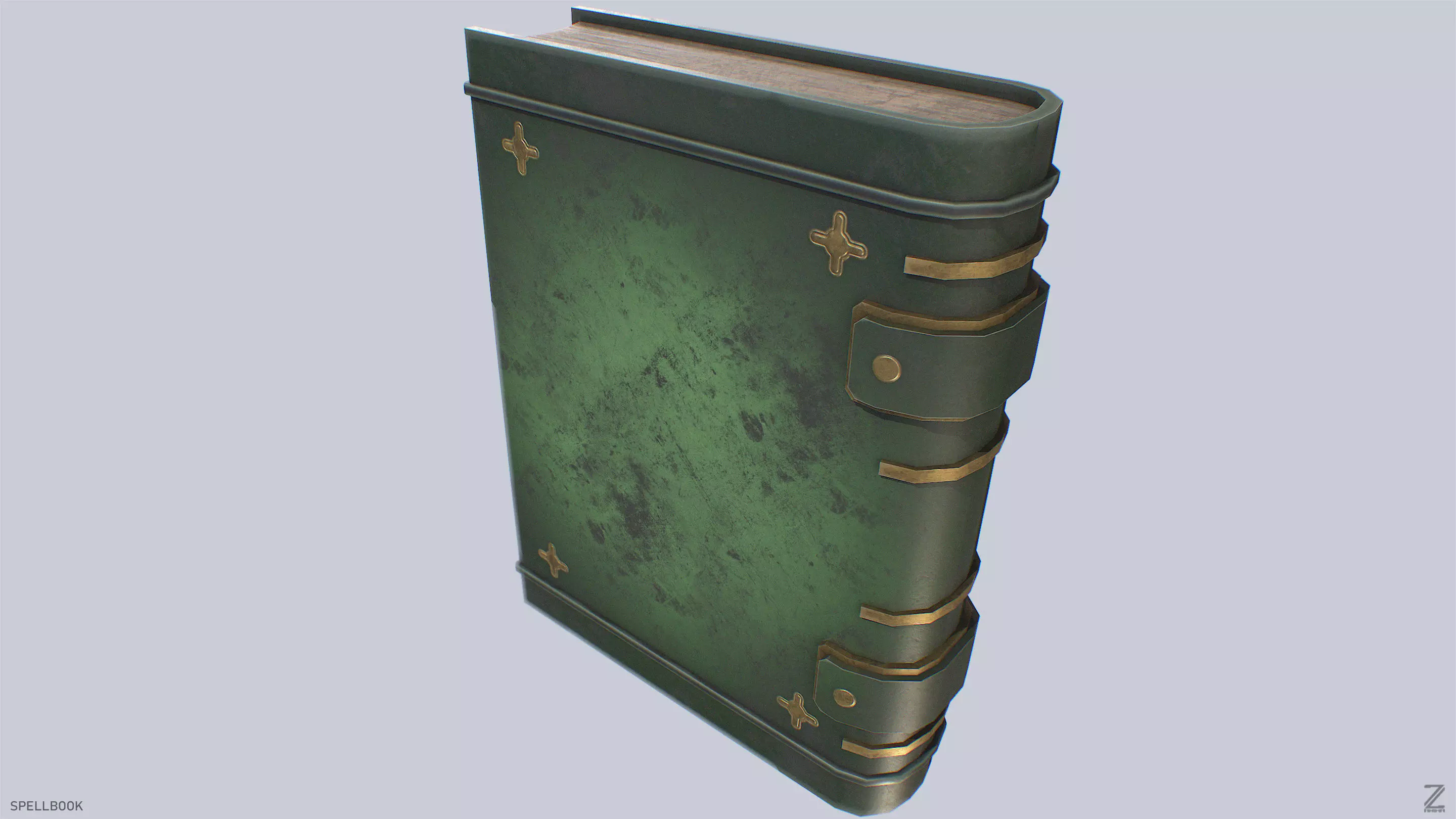 Spellbook Low-poly 3D model_6