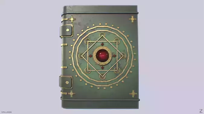 Spellbook Low-poly 3D model