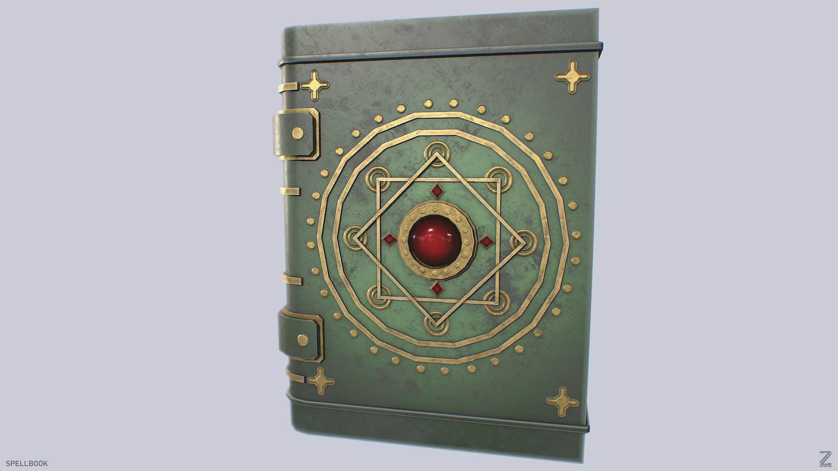 Spellbook Low-poly 3D model_2