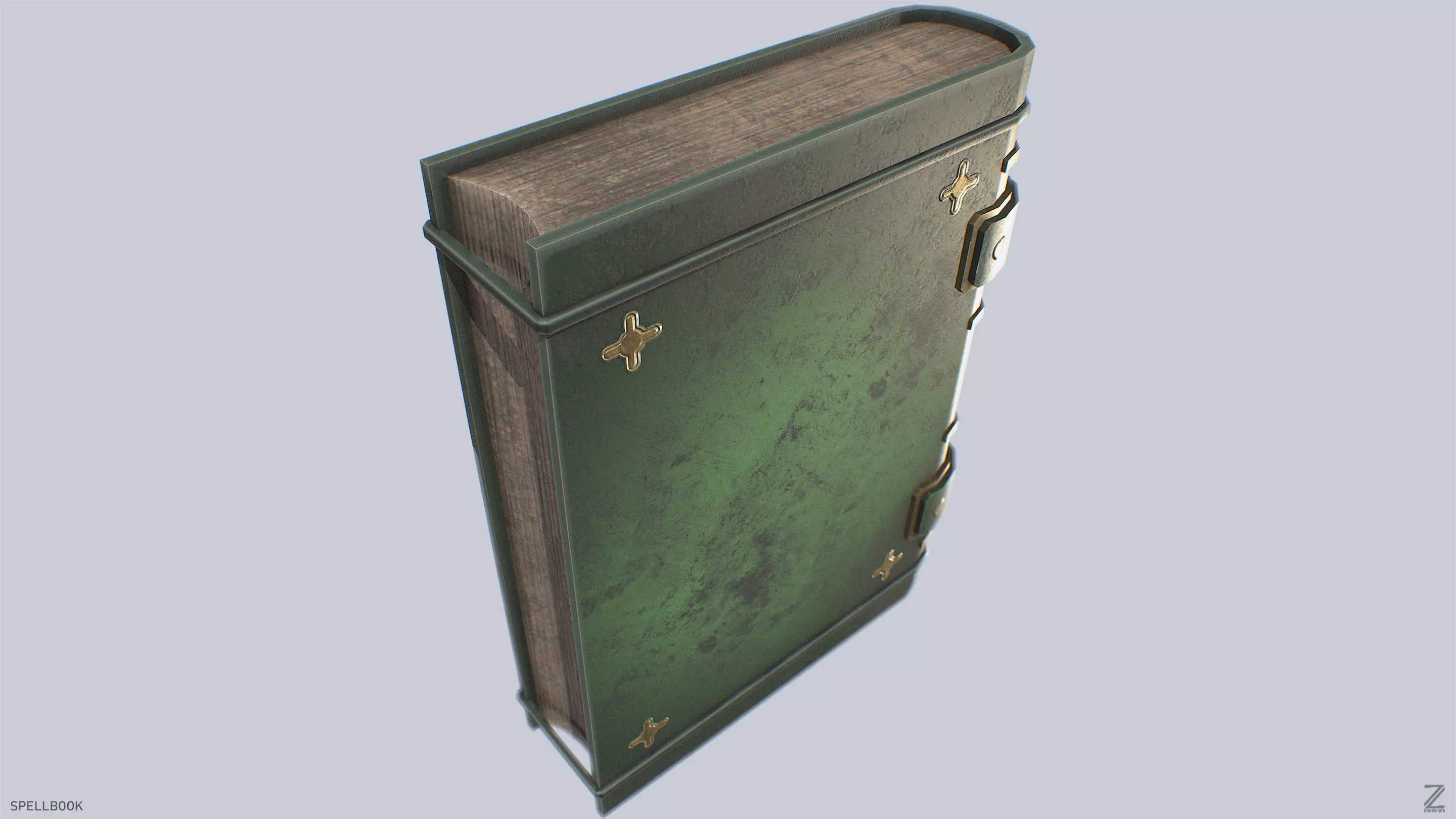Spellbook Low-poly 3D model_7