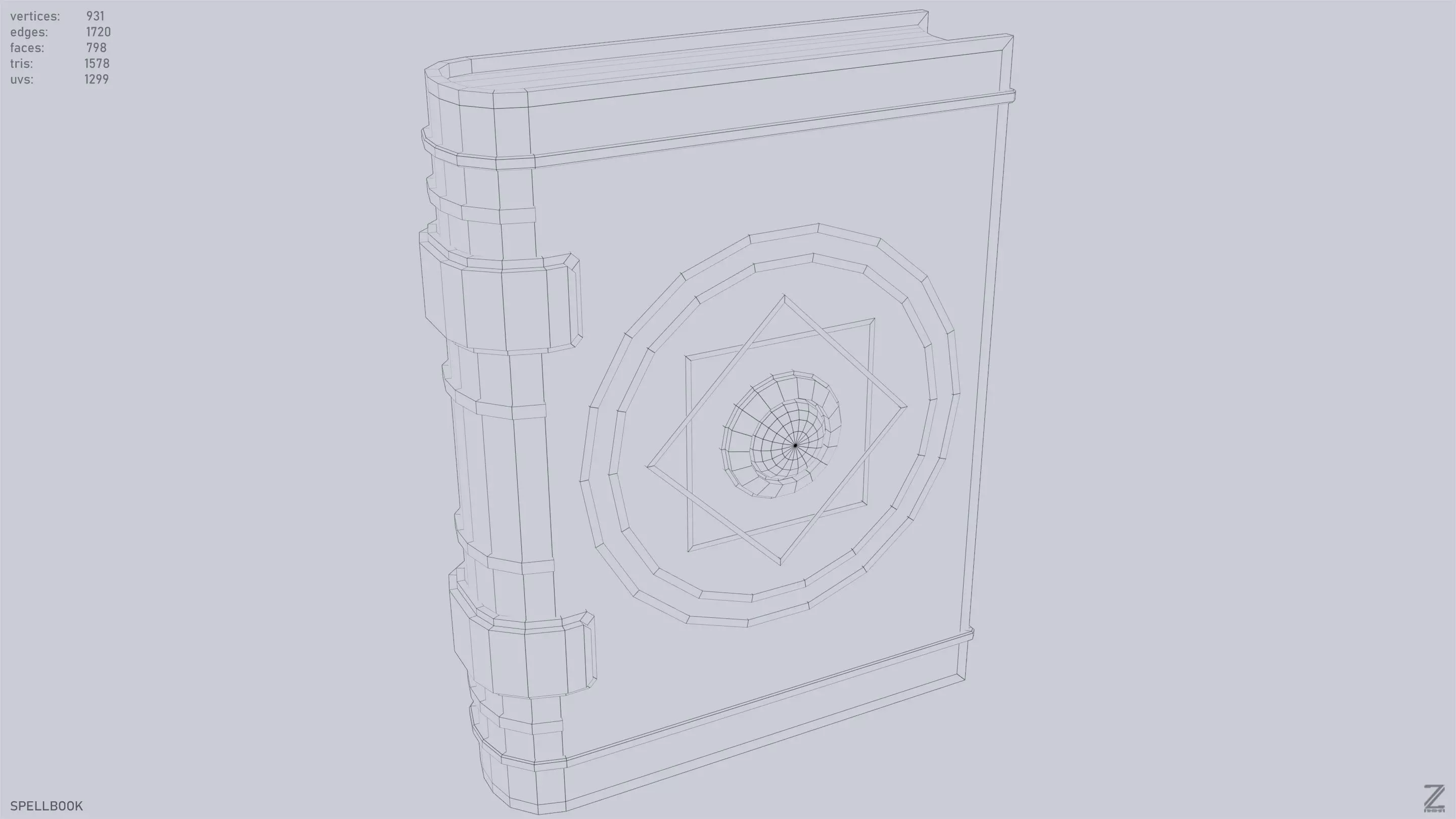 Spellbook Low-poly 3D model_14