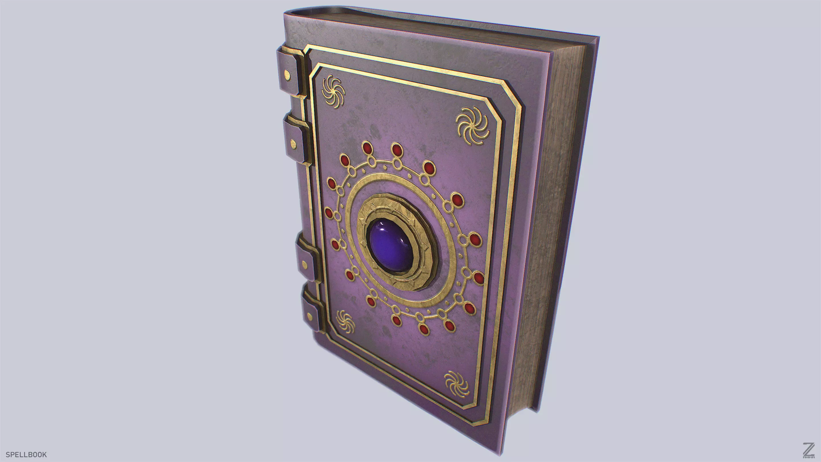 Spellbook Low-poly 3D model_4