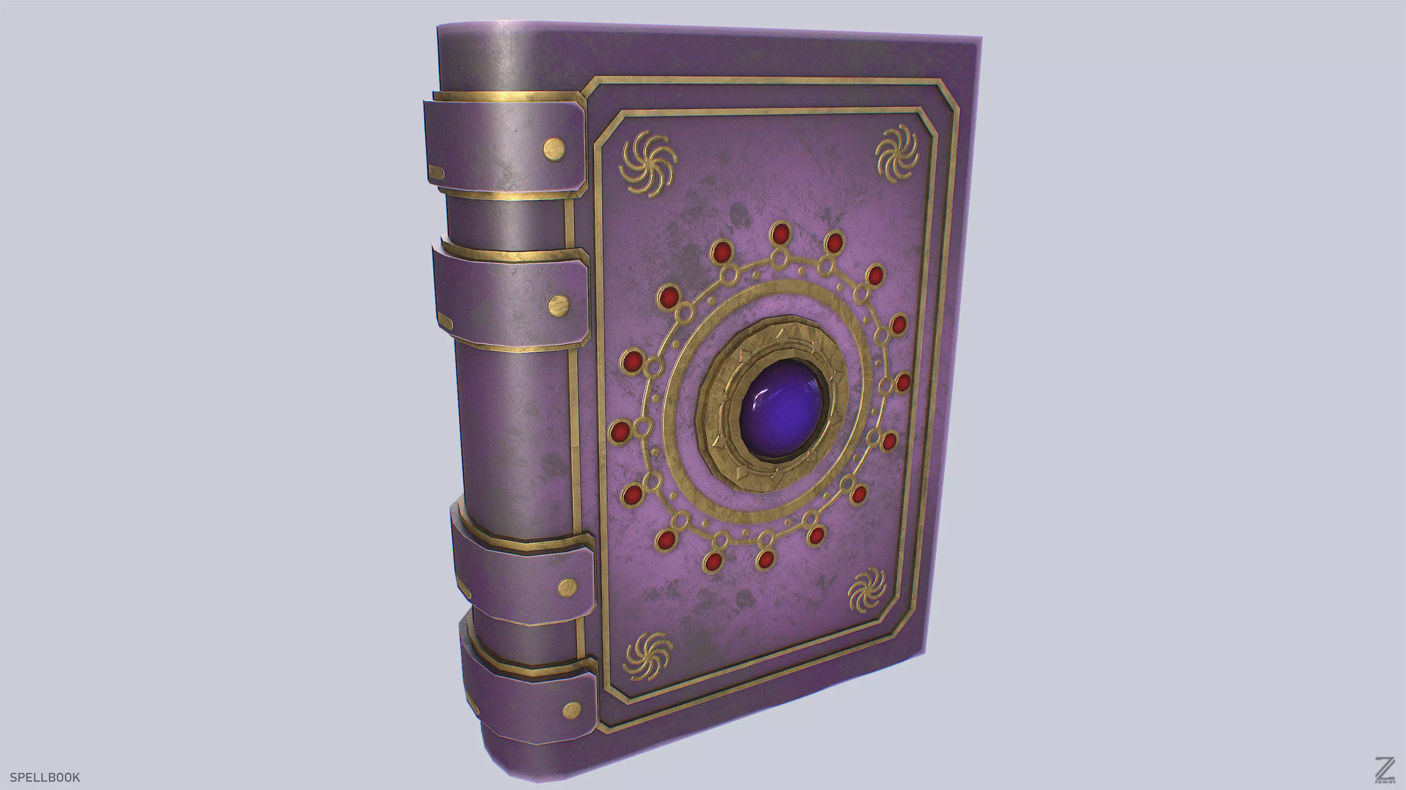 Spellbook Low-poly 3D model_5