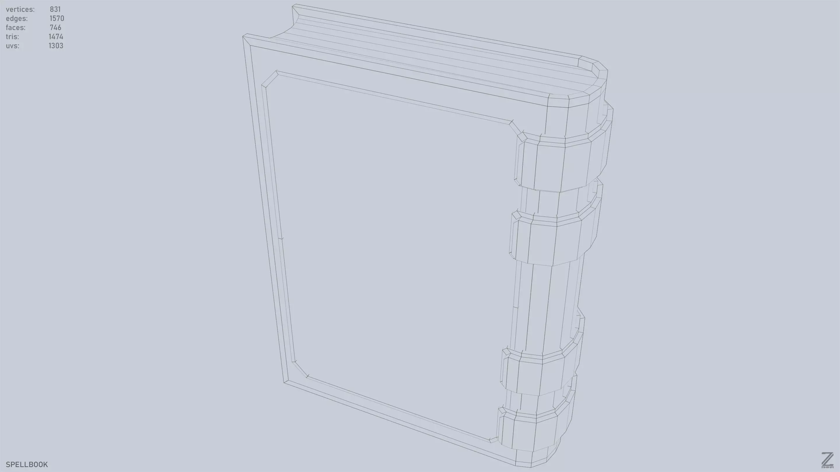 Spellbook Low-poly 3D model_12