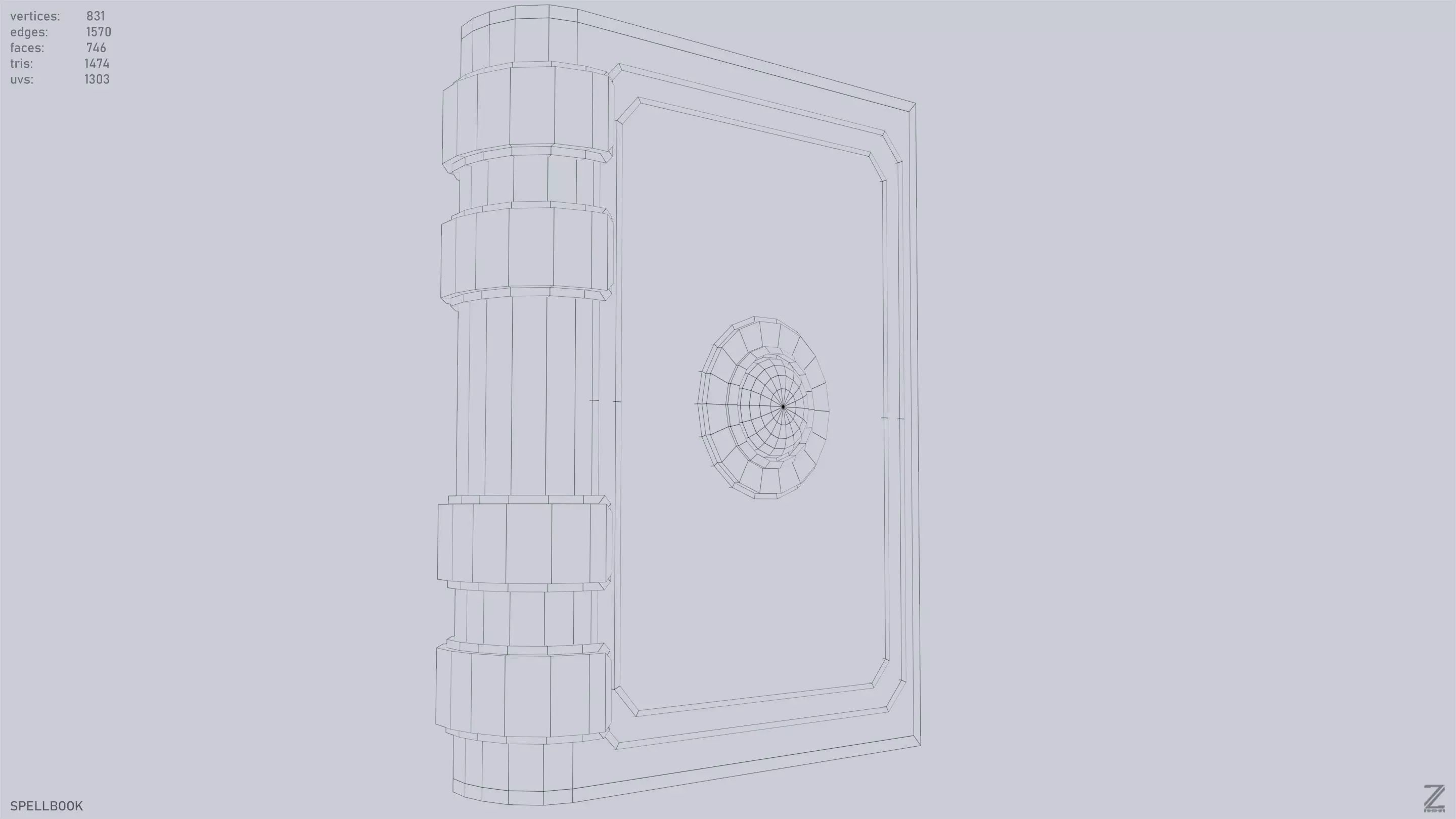 Spellbook Low-poly 3D model_15