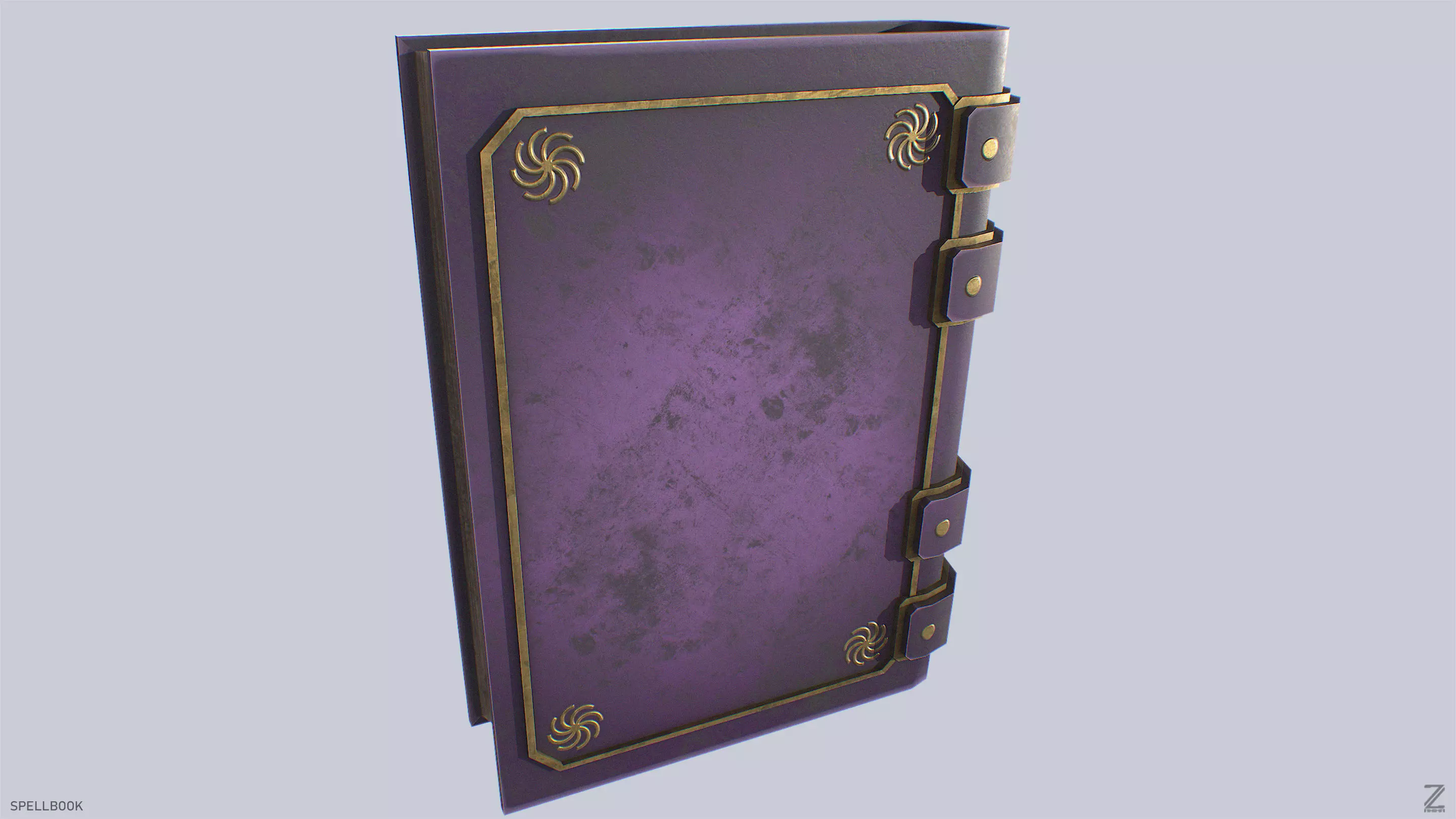 Spellbook Low-poly 3D model_6