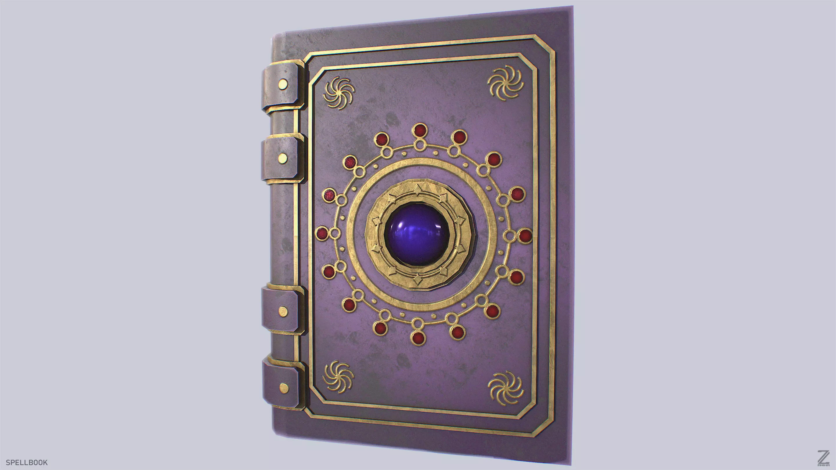 Spellbook Low-poly 3D model_2
