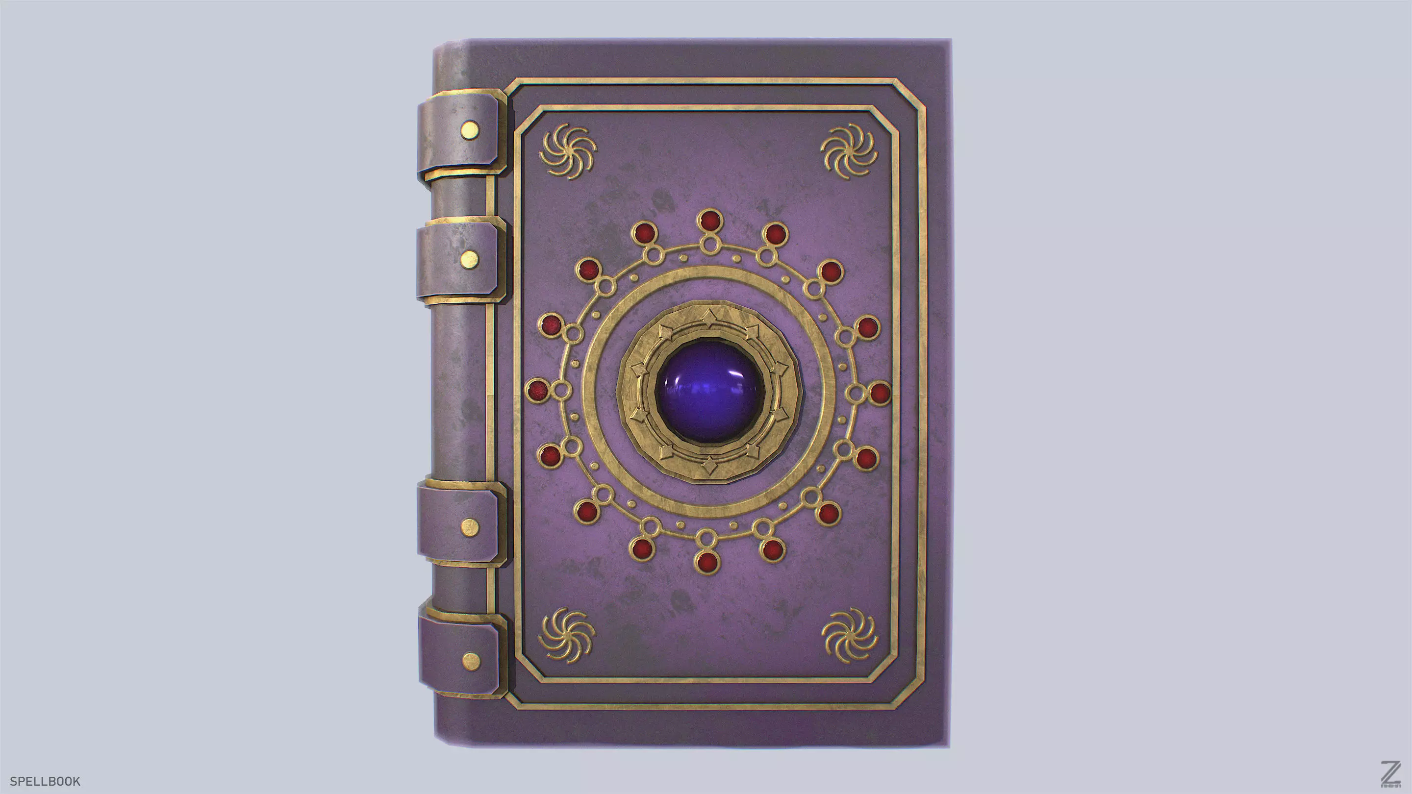 Spellbook Low-poly 3D model_0